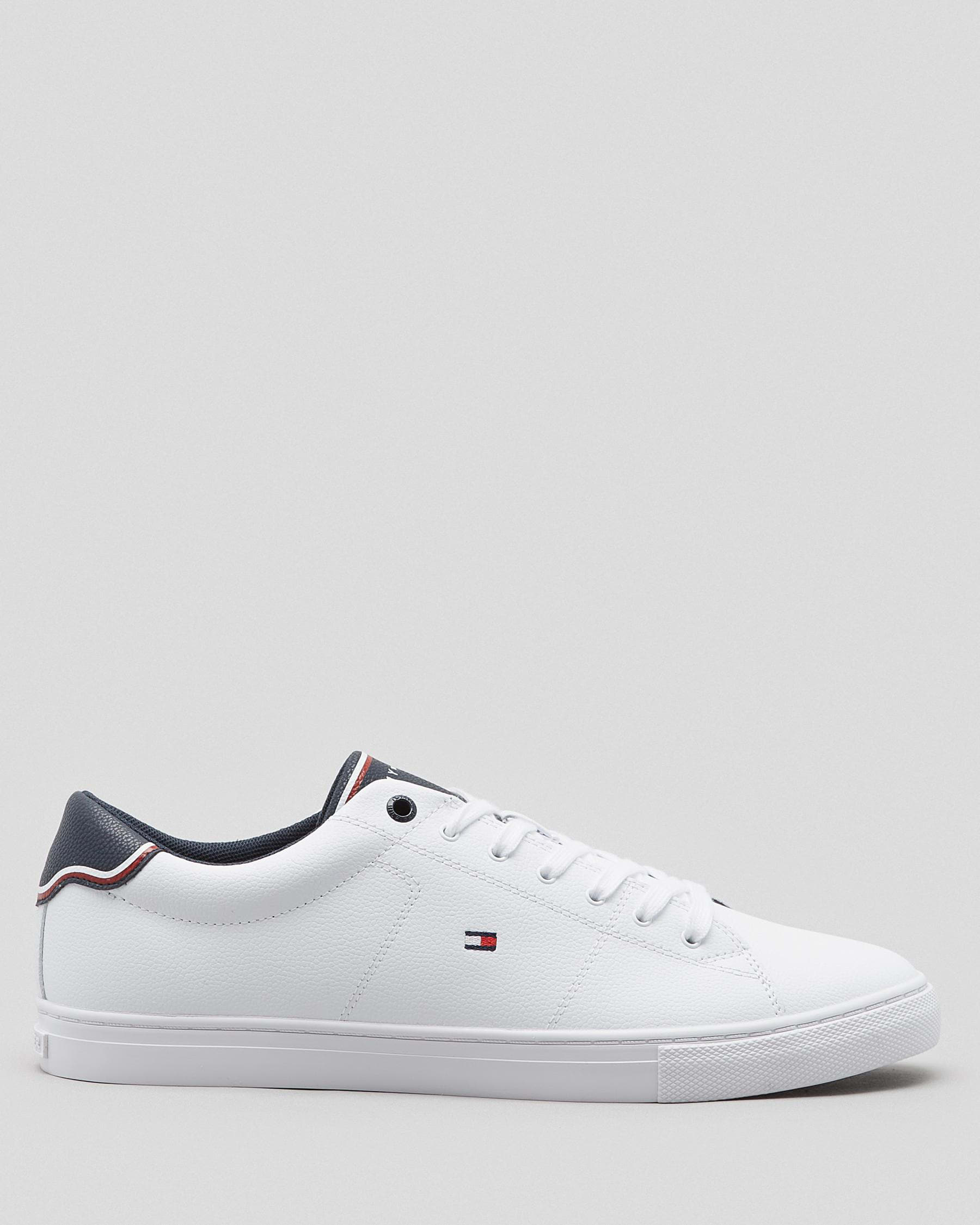 Tommy Hilfiger Essential Leather Sneaker Shoes In White - Fast Shipping ...