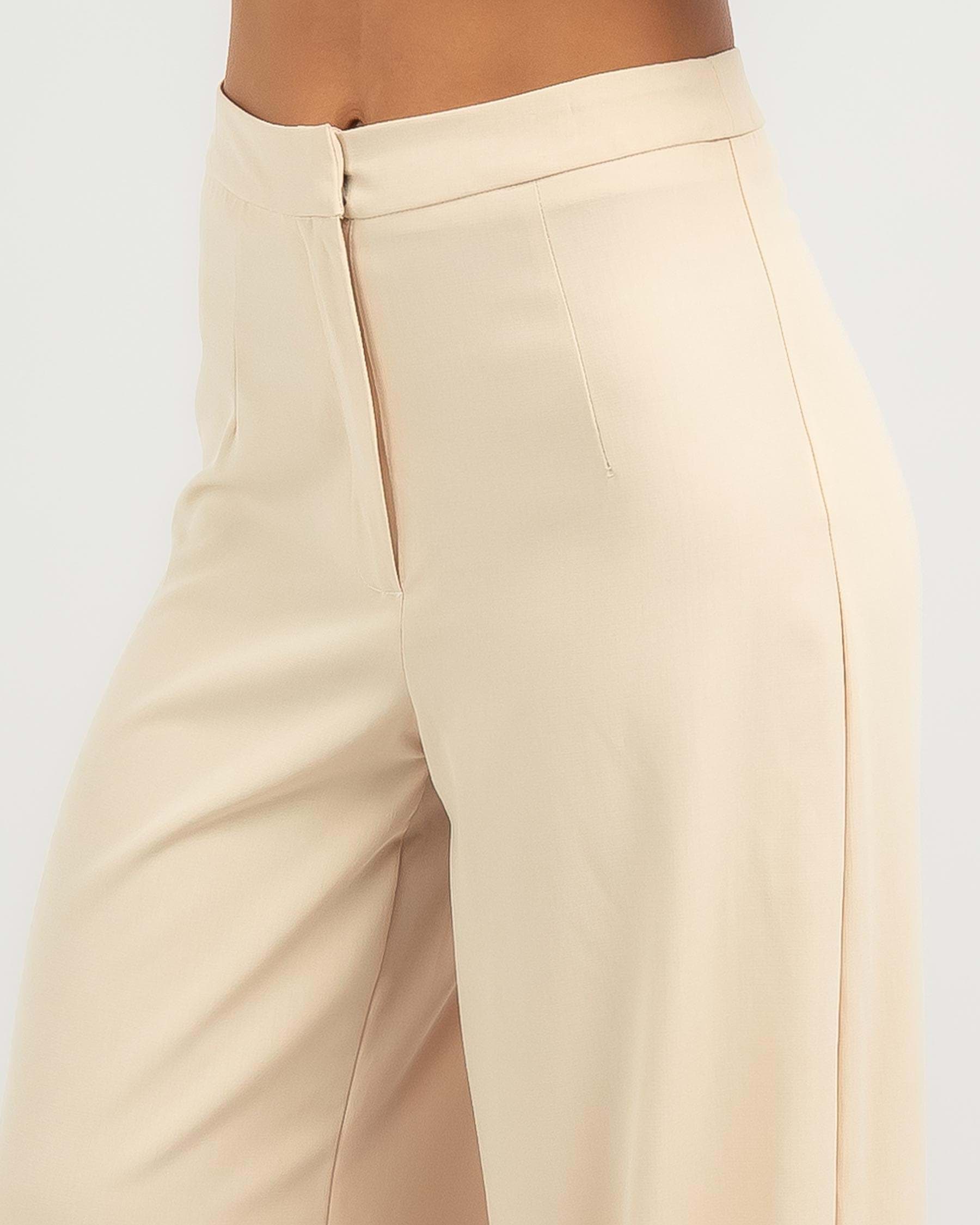 Shop Wits The Label Paloma Pants In Beige - Fast Shipping & Easy ...