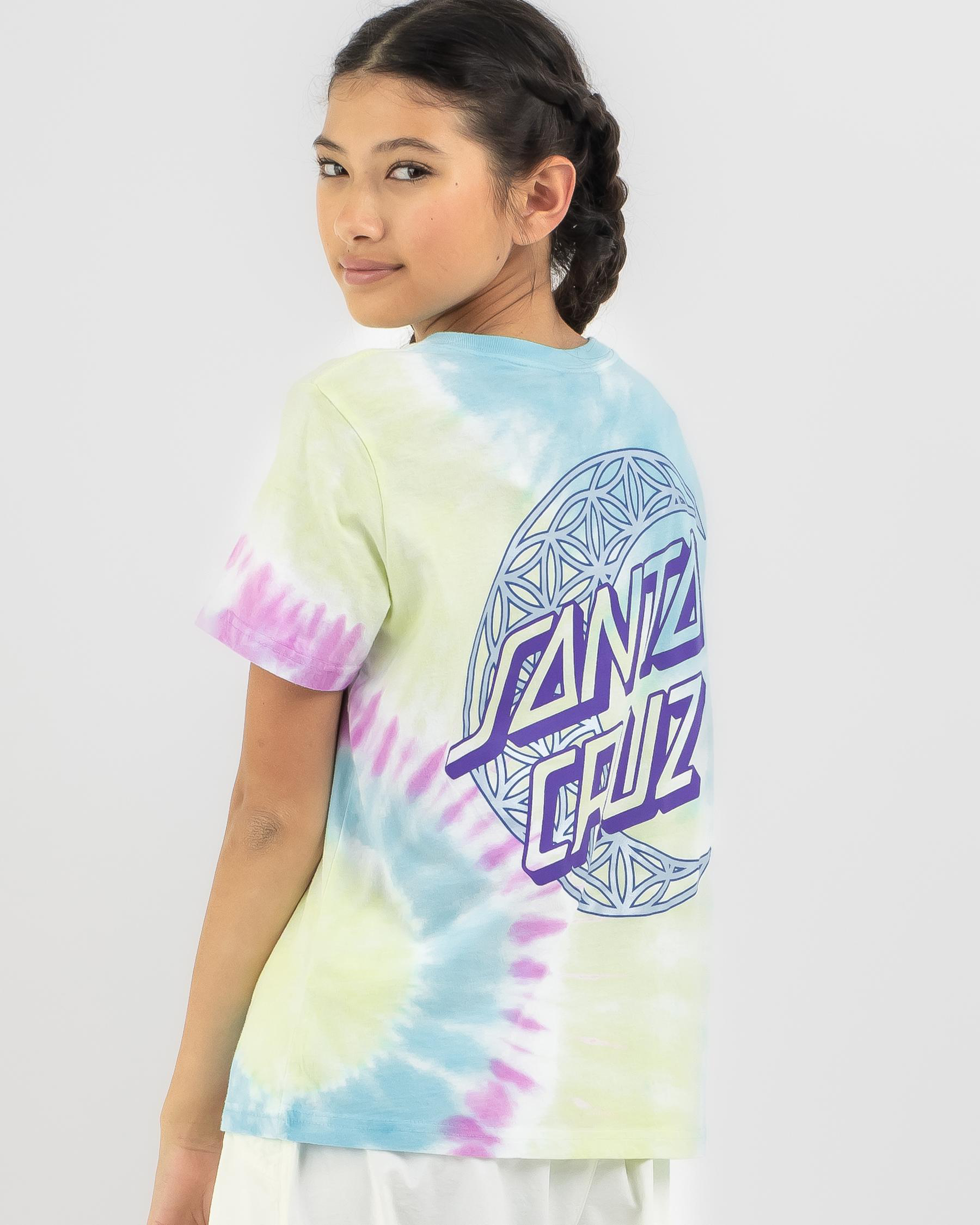 Shop Santa Cruz Girls' Geo Moon Dot T-Shirt In Orchid Tie Dye - Fast ...