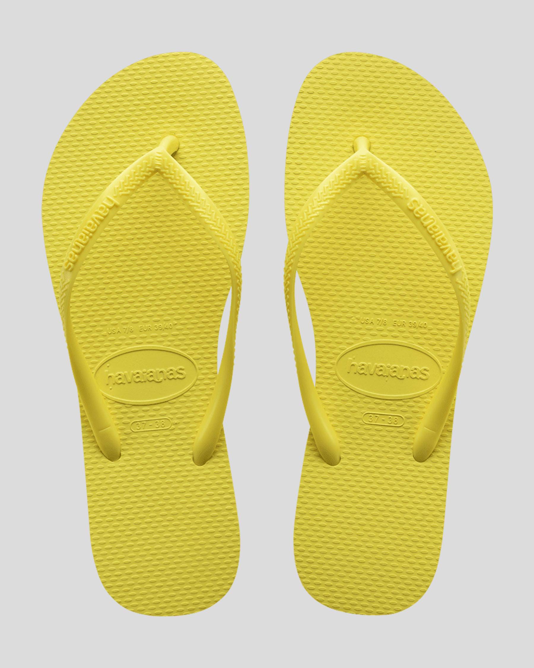 Shop Havaianas Slim Basic Thongs In Pixel Yellow - Fast Shipping & Easy ...