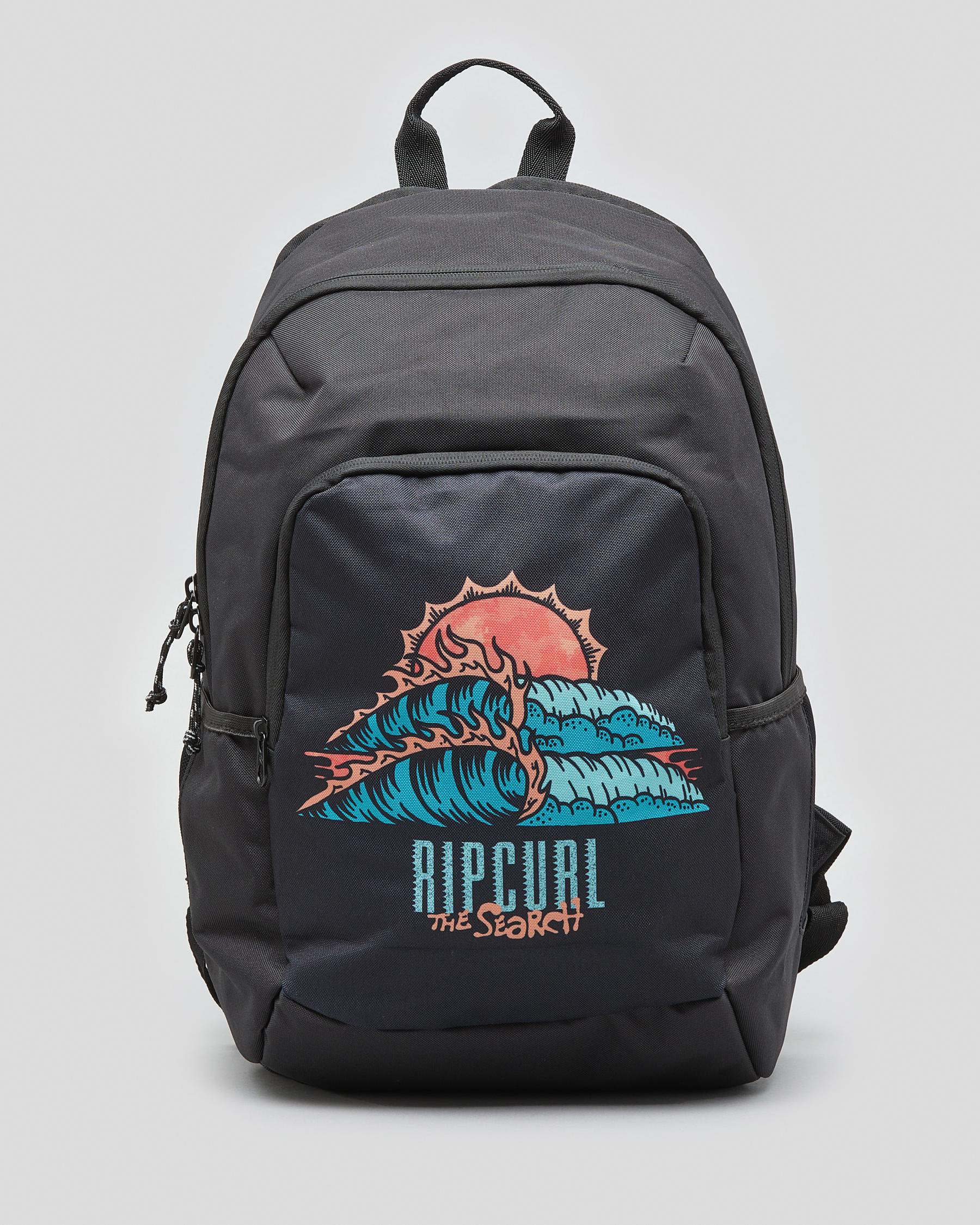 Shop Rip Curl Ozone 30L School Eco Backpack In Black/grey Fast