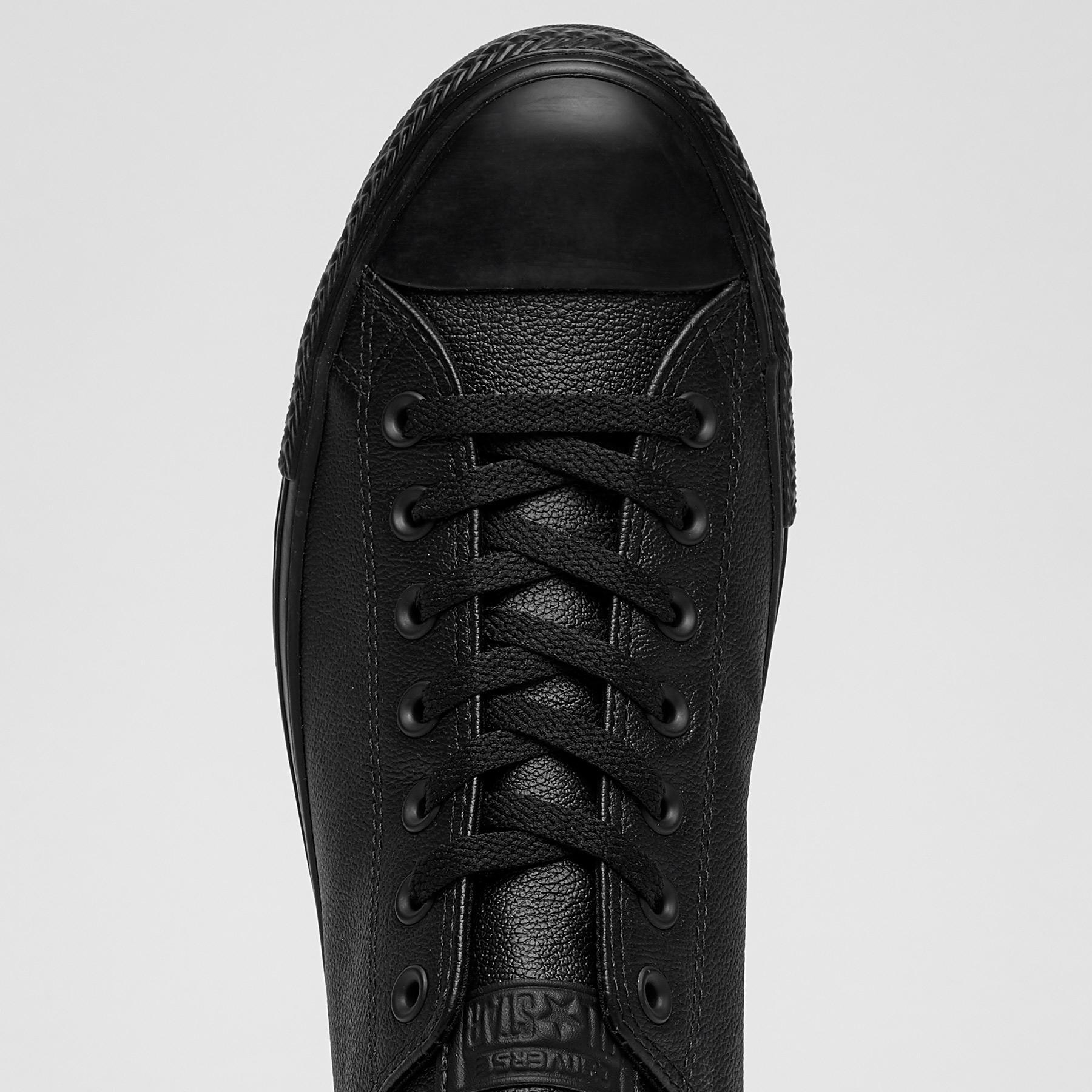 Converse Chuck Taylor All Star Leather Lo-Cut Shoes In Black Monochrome ...