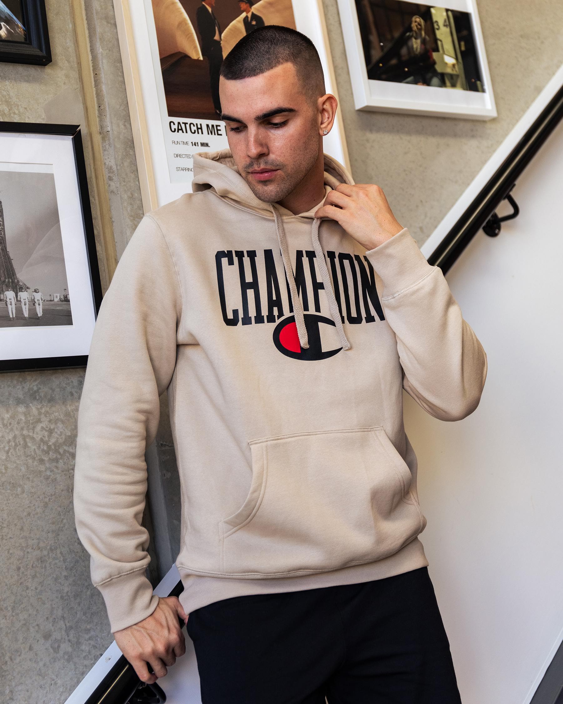 Champion Sporty Hoodie In Sand Storm - Fast Shipping & Easy Returns ...