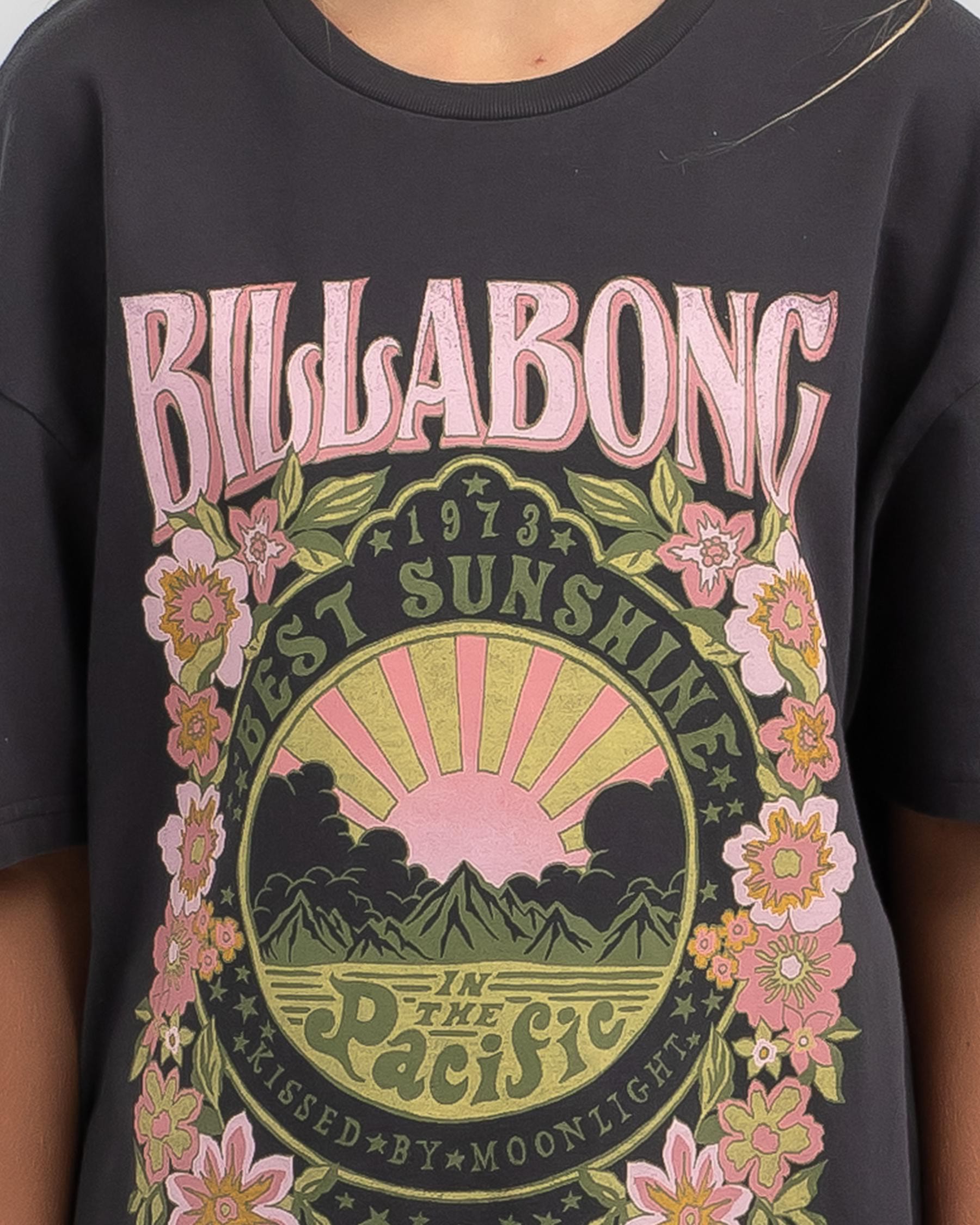 Shop Billabong Girls' Best Sunshine T-Shirt In Black Sands - Fast ...