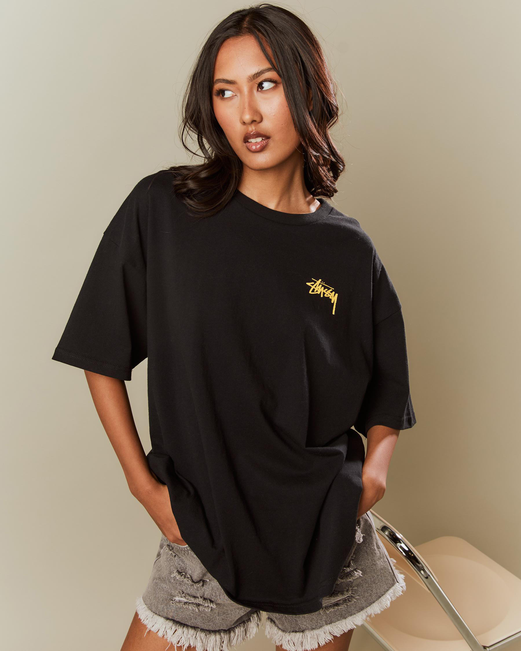 Shop Stussy Rabbit Hole Relaxed T-Shirt In Black - Fast Shipping