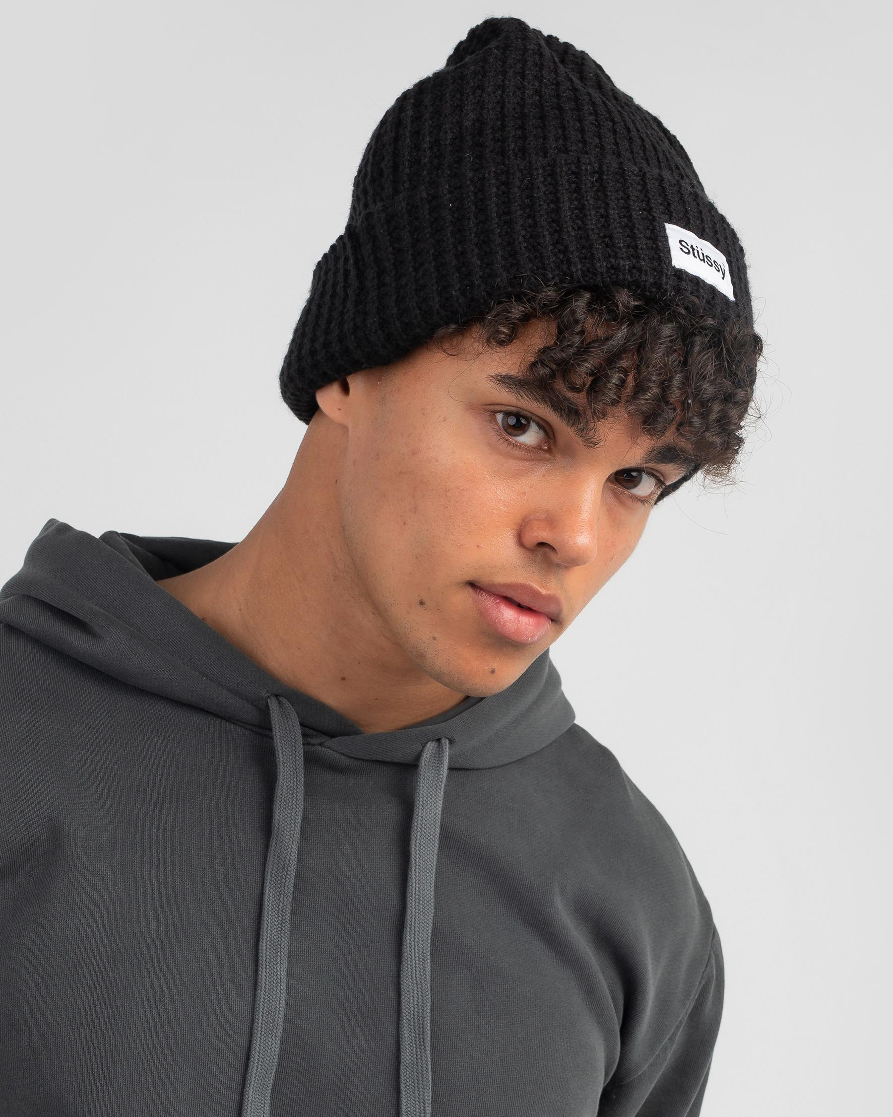 Stussy Trademark Waffle Beanie In Black 