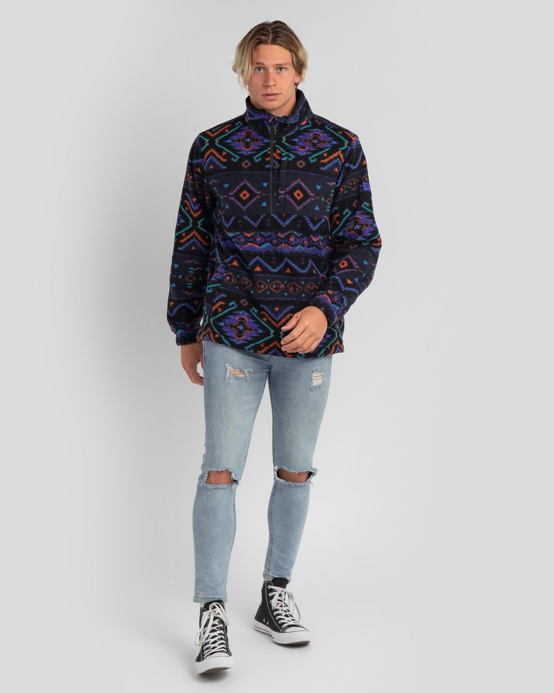 Billabong Boundary Mock Neck Fleece Sweatshirt In Phantom Fast