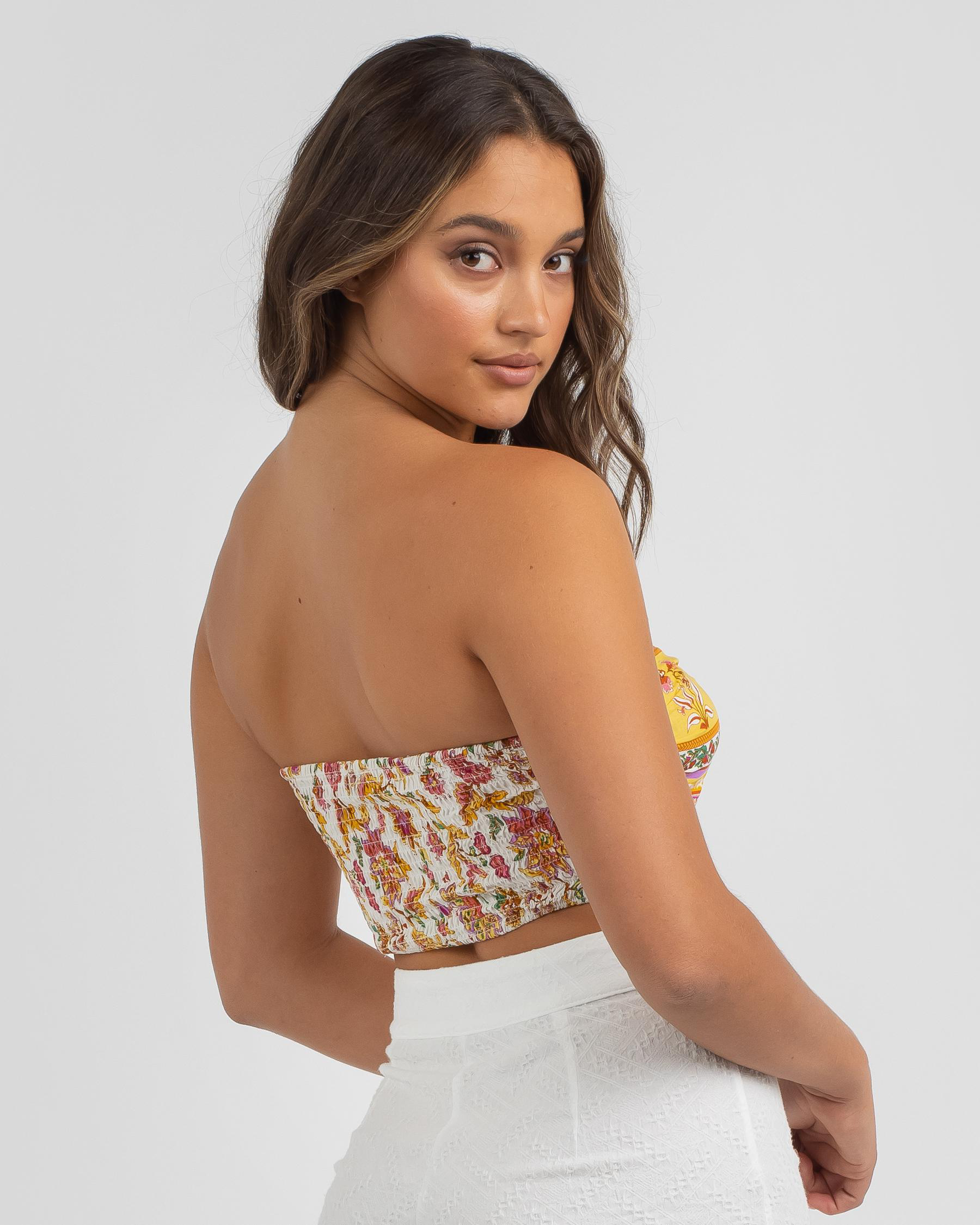 Shop Yours Truly Summer Fling Tube Top In Yellow Fast Shipping & Easy