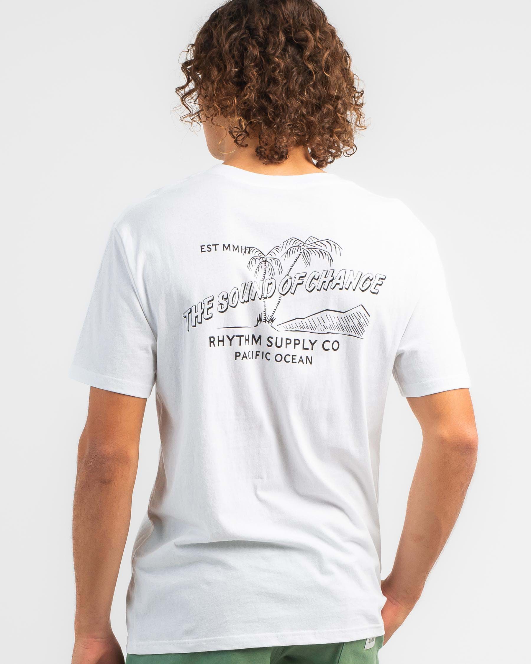 Rhythm Pacific Palms Short Sleeve T-Shirt In White - Fast Shipping ...