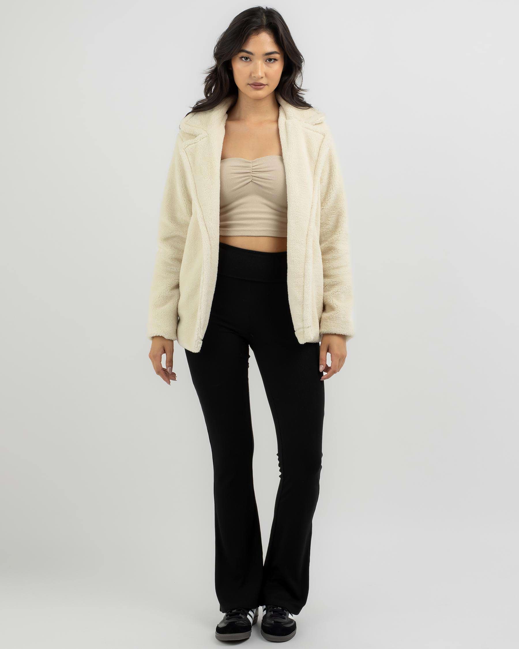 Shop Ava And Ever Selma Teddy Jacket In Cashew - Fast Shipping & Easy ...