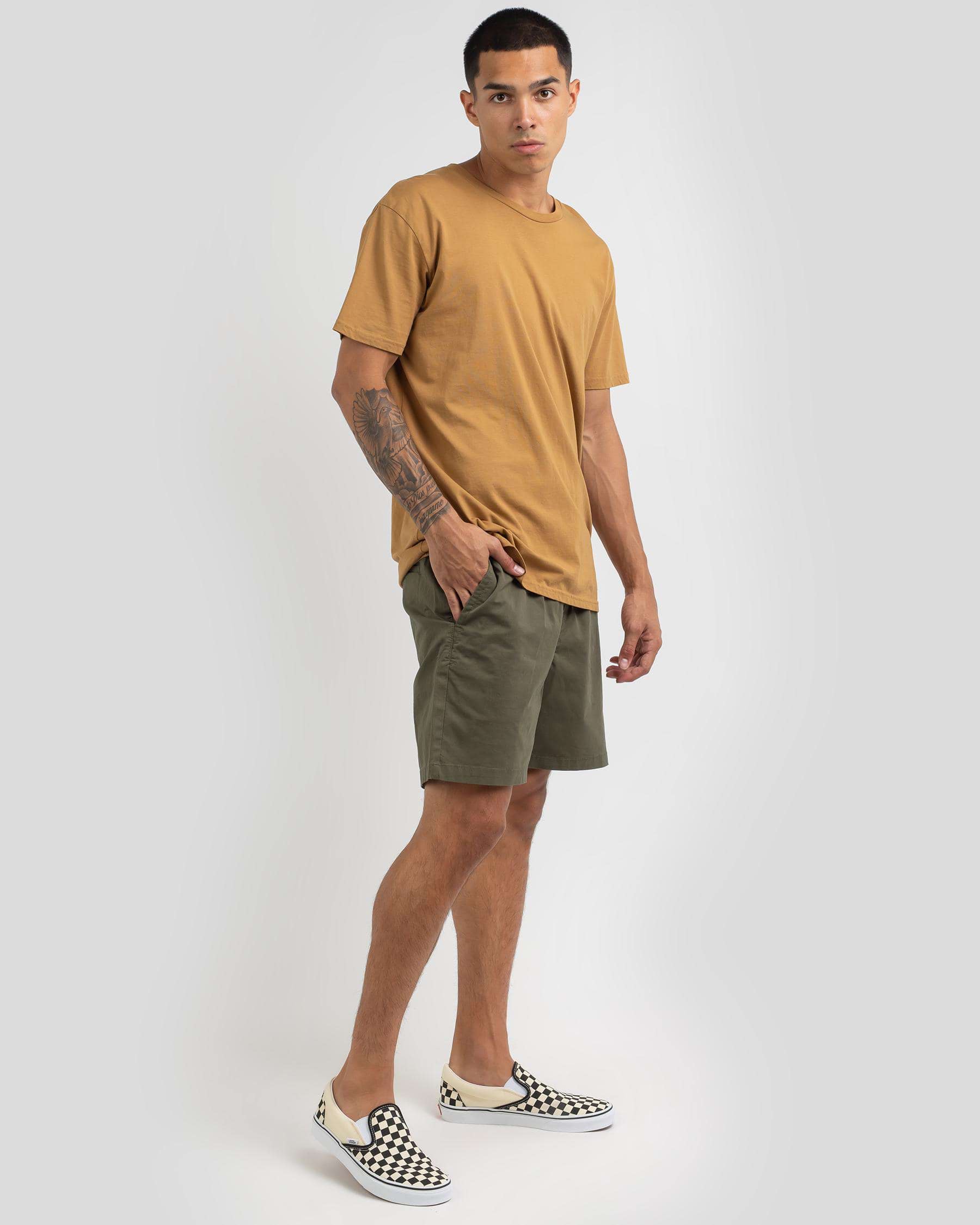 Vans Range Relaxed Elastic Shorts In Grape Leaf - Fast Shipping & Easy ...