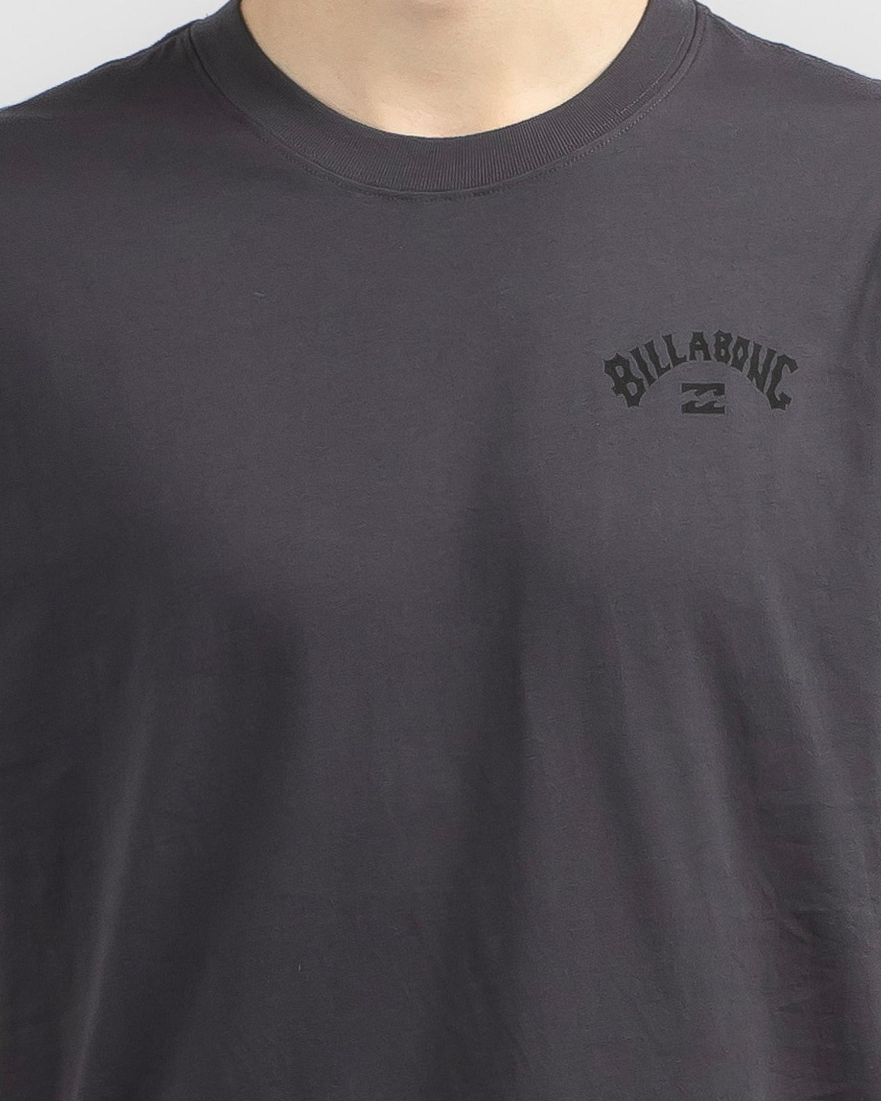 Shop Billabong Team Arch TShirt In Washed Black Fast Shipping & Easy