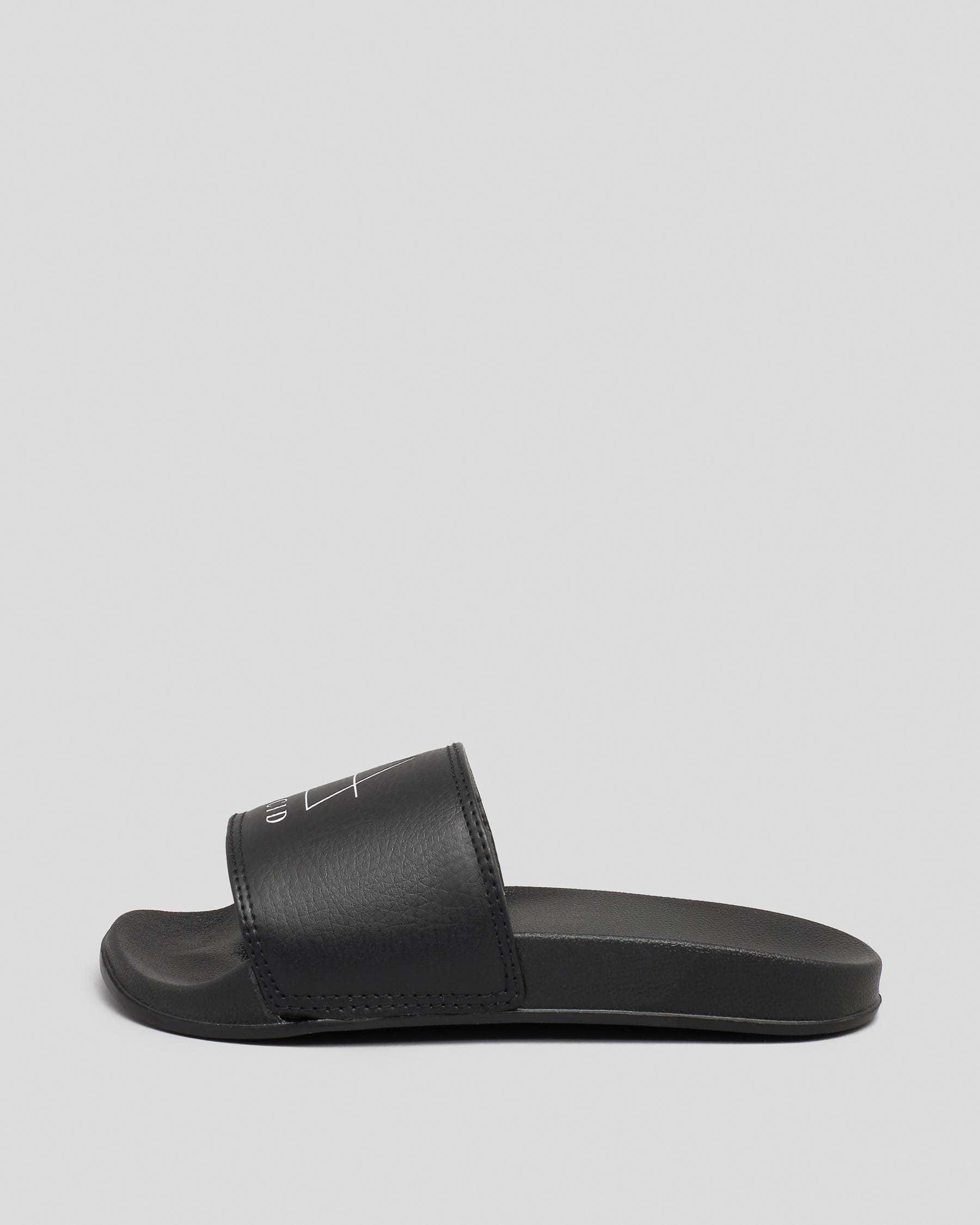 Shop Lucid Boys' Geomet Slides In Black/white - Fast Shipping & Easy ...