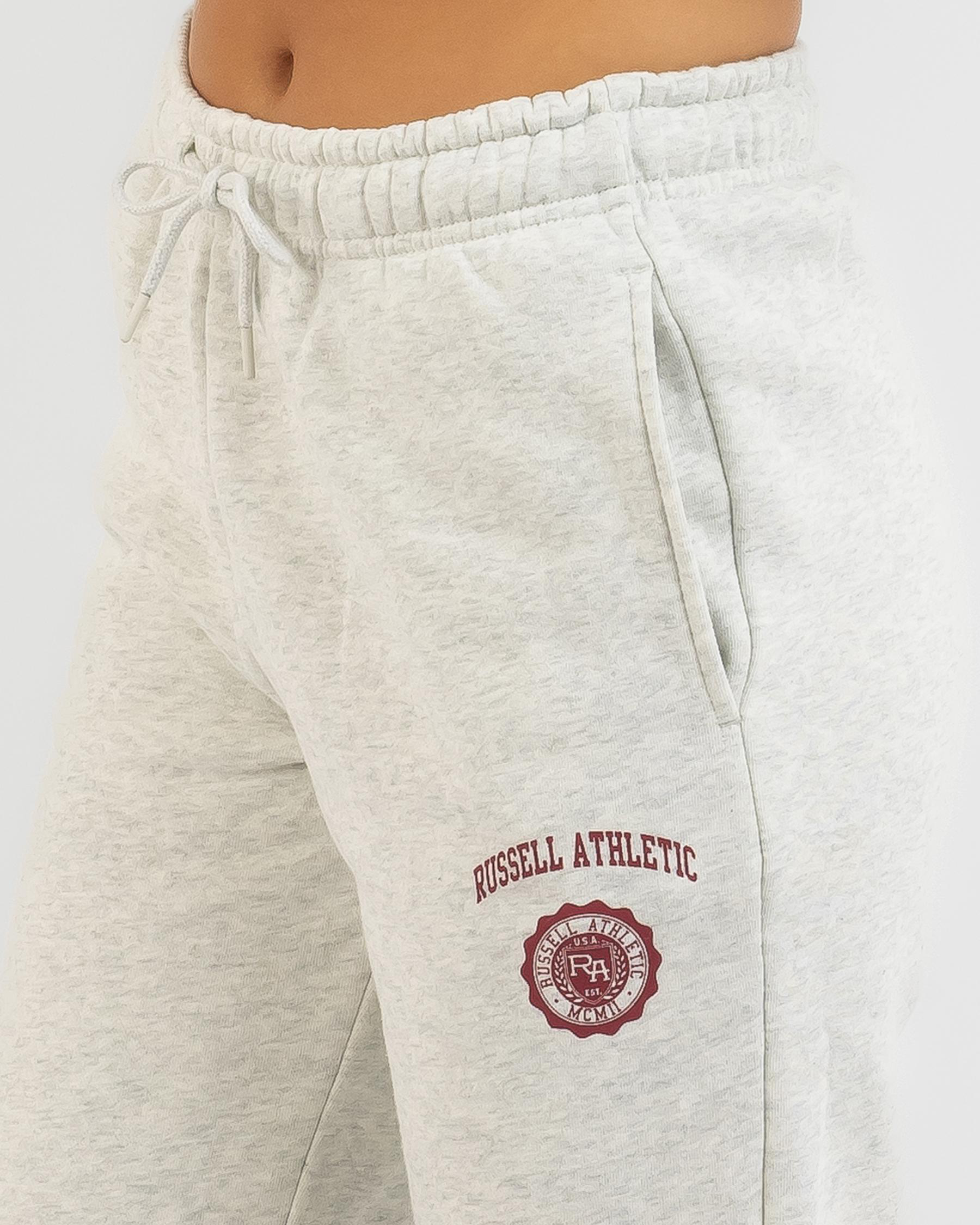 Shop Russell Athletic Collegiate Track Pants In Silver Marle Fast Shipping & Easy Returns