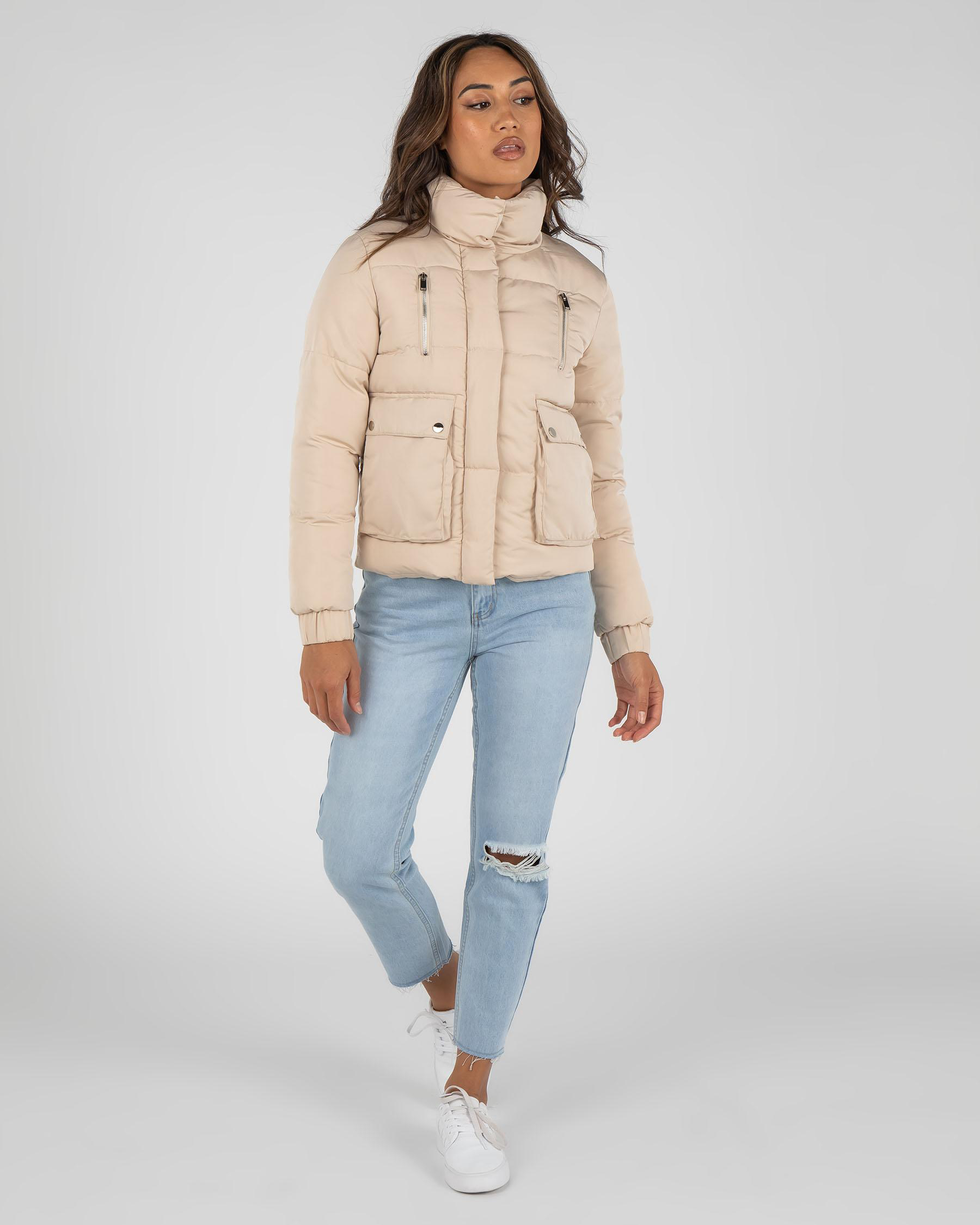 Used Skye Puffer Jacket In Almond 