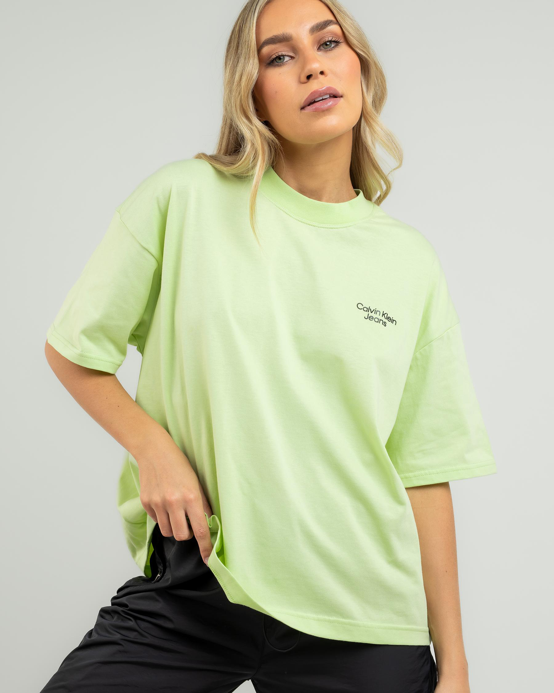 Shop Calvin Klein Oversized TShirt In Exotic Mint Fast Shipping
