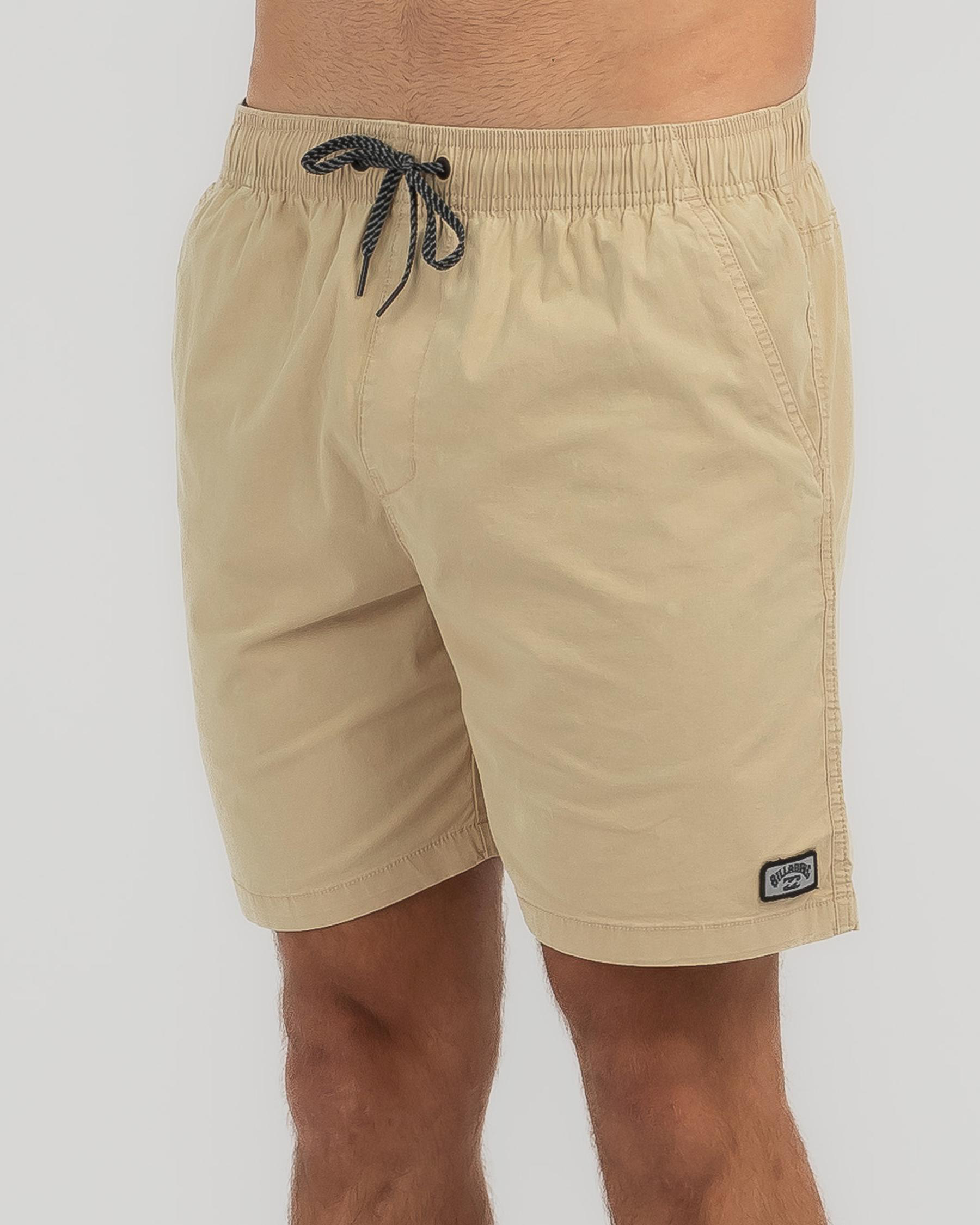 Shop Billabong Mario Stretch Elastic Shorts In Khaki Fast Shipping