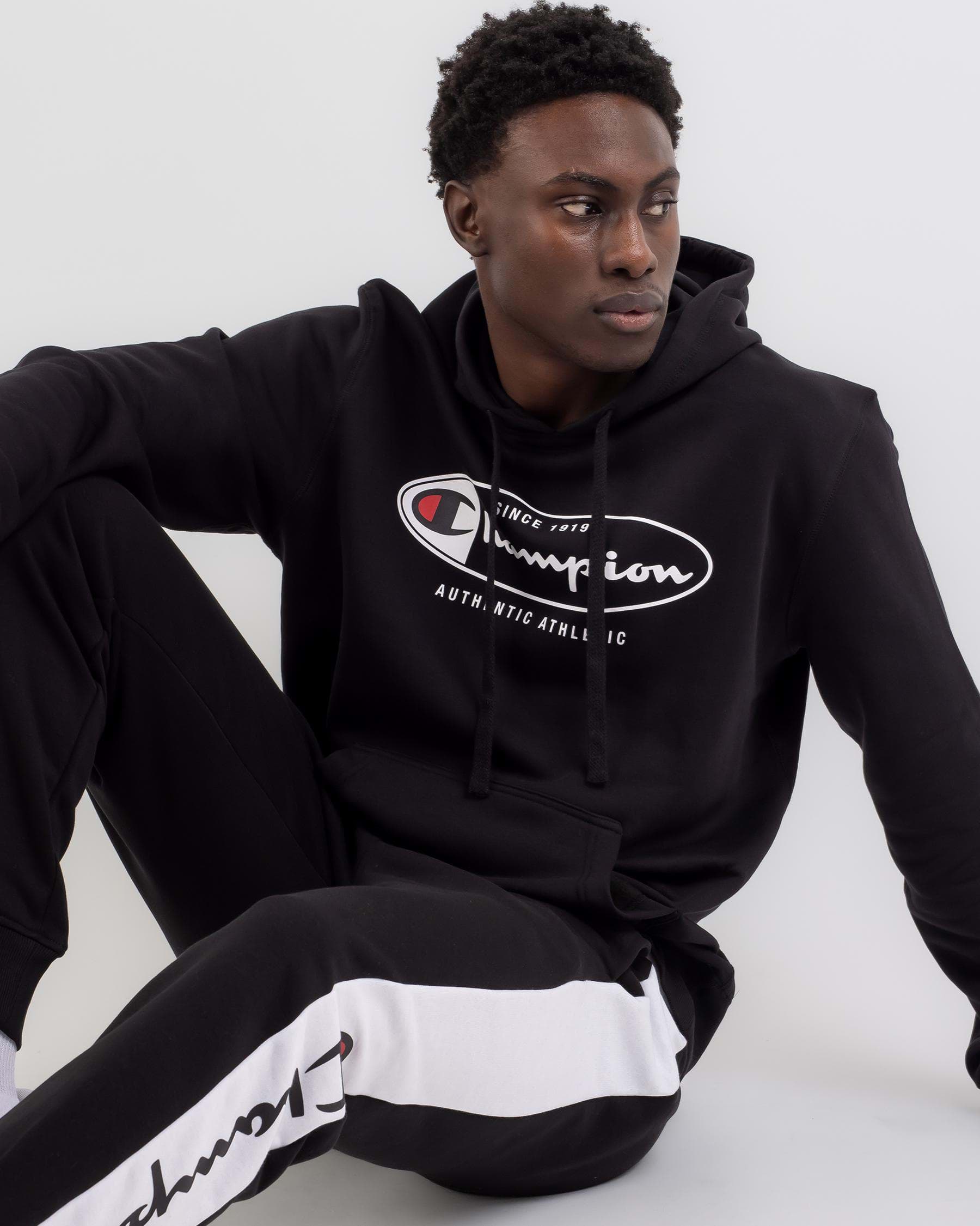 Shop Champion Sporty Hoodie In Black - Fast Shipping & Easy Returns ...