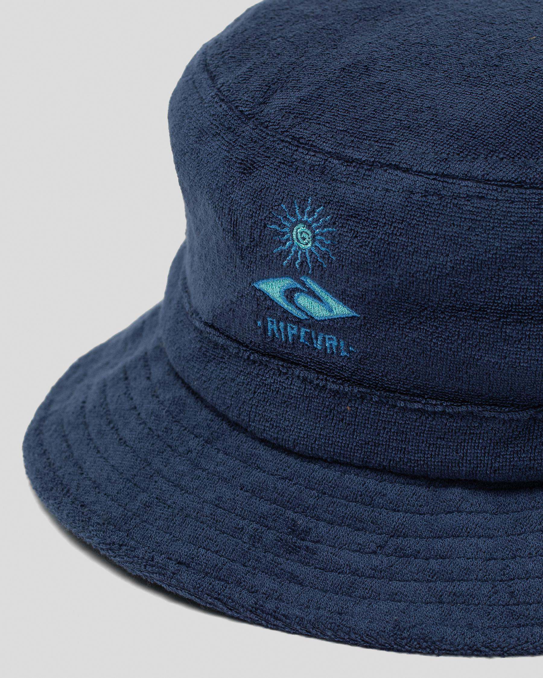 Shop Rip Curl Boys' Terry Loop Bucket Hat In Navy Fast Shipping