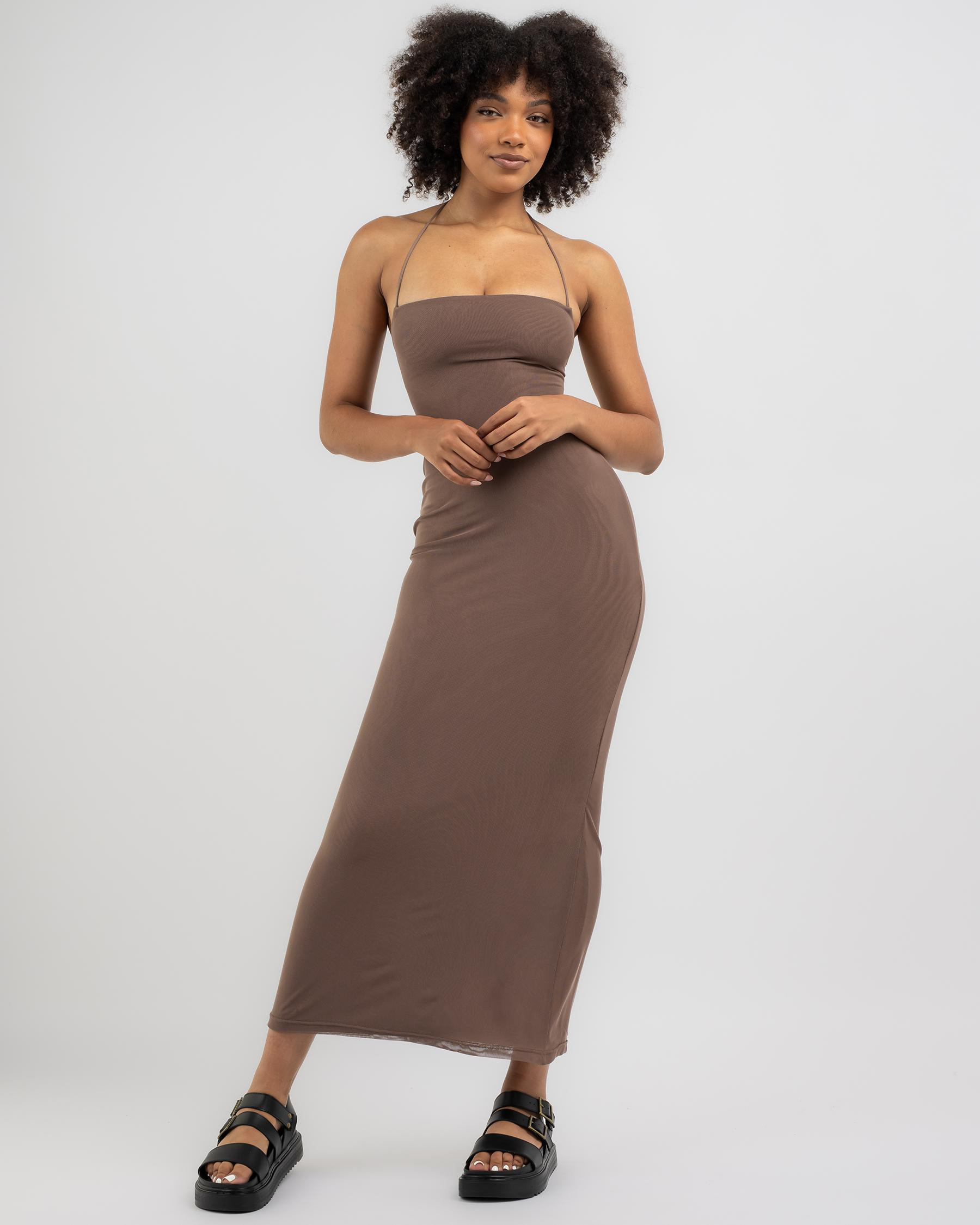 Shop Ava And Ever Kai Maxi Dress In Chocolate - Fast Shipping & Easy ...