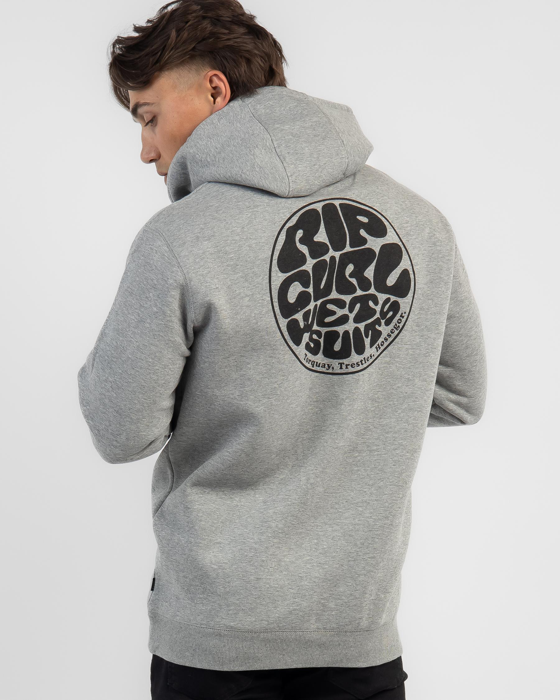 Shop Rip Curl Wetsuit Icon Hoodie In Grey Marle Fast Shipping & Easy