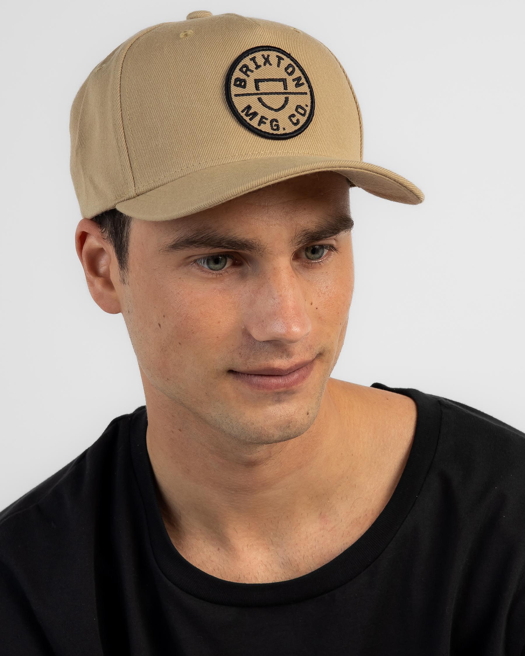 Brixton Crest C MP Snapback Cap In Mojave - Fast Shipping & Easy ...