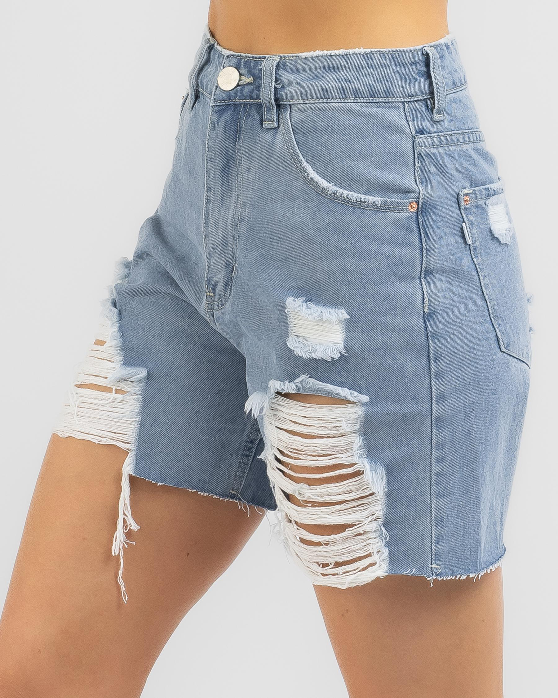 DESU Pippa Shorts In Mid Blue - Fast Shipping & Easy Returns - City ...