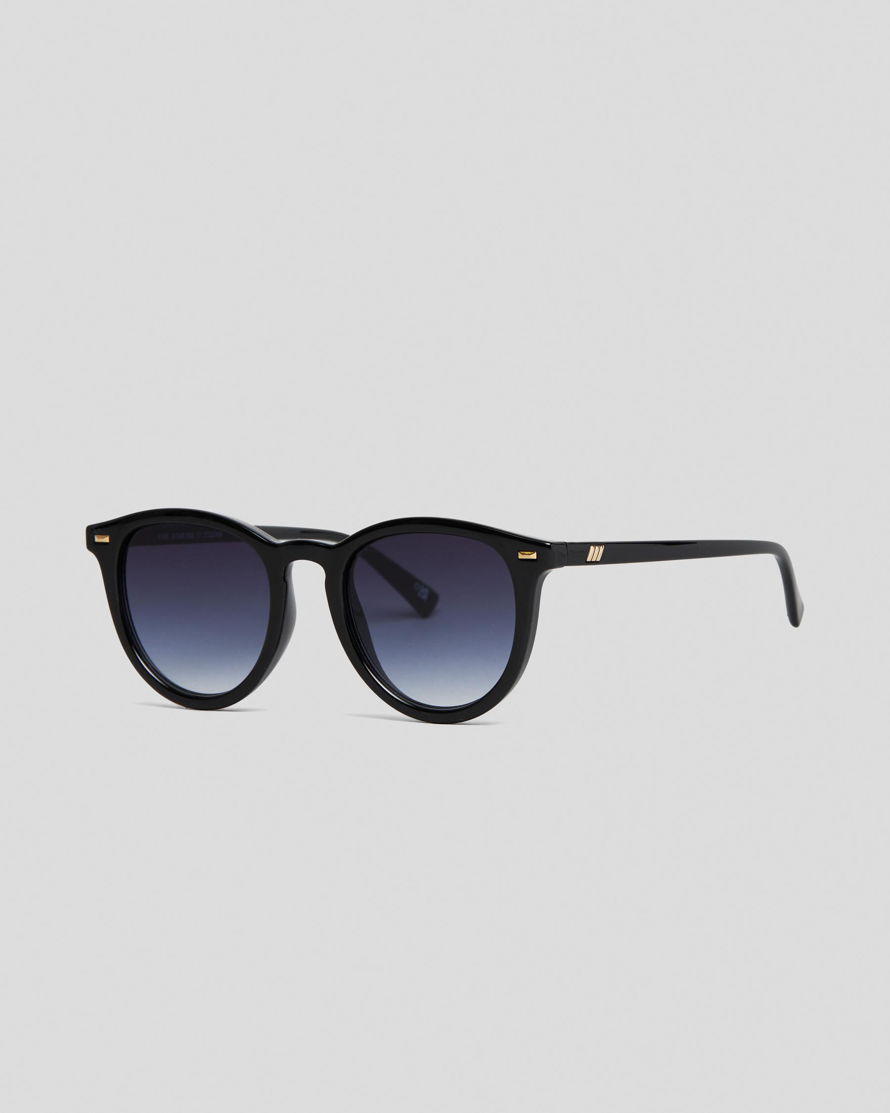 Shop Le Specs Fire Starter Sunglasses In Black/cool Smoke Grad Fast