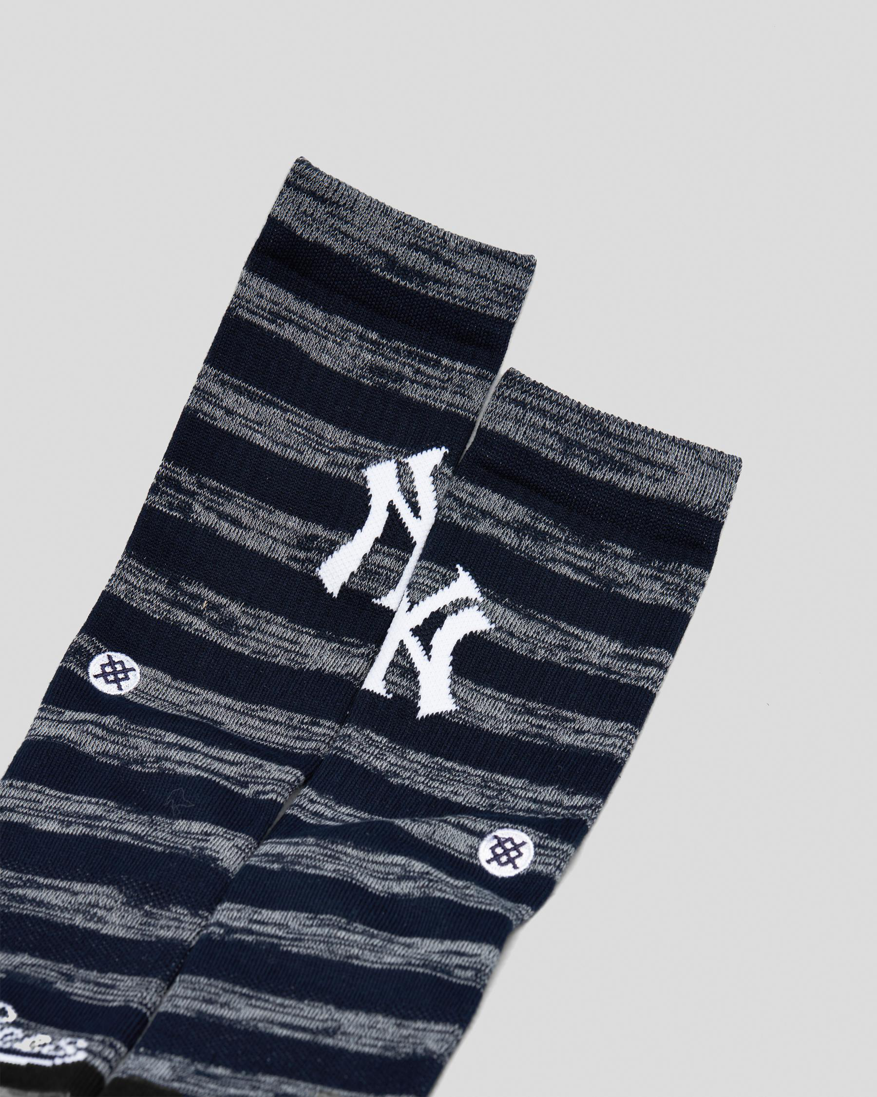 Shop Stance Yankees Twist Crew Socks In Navy Fast Shipping & Easy