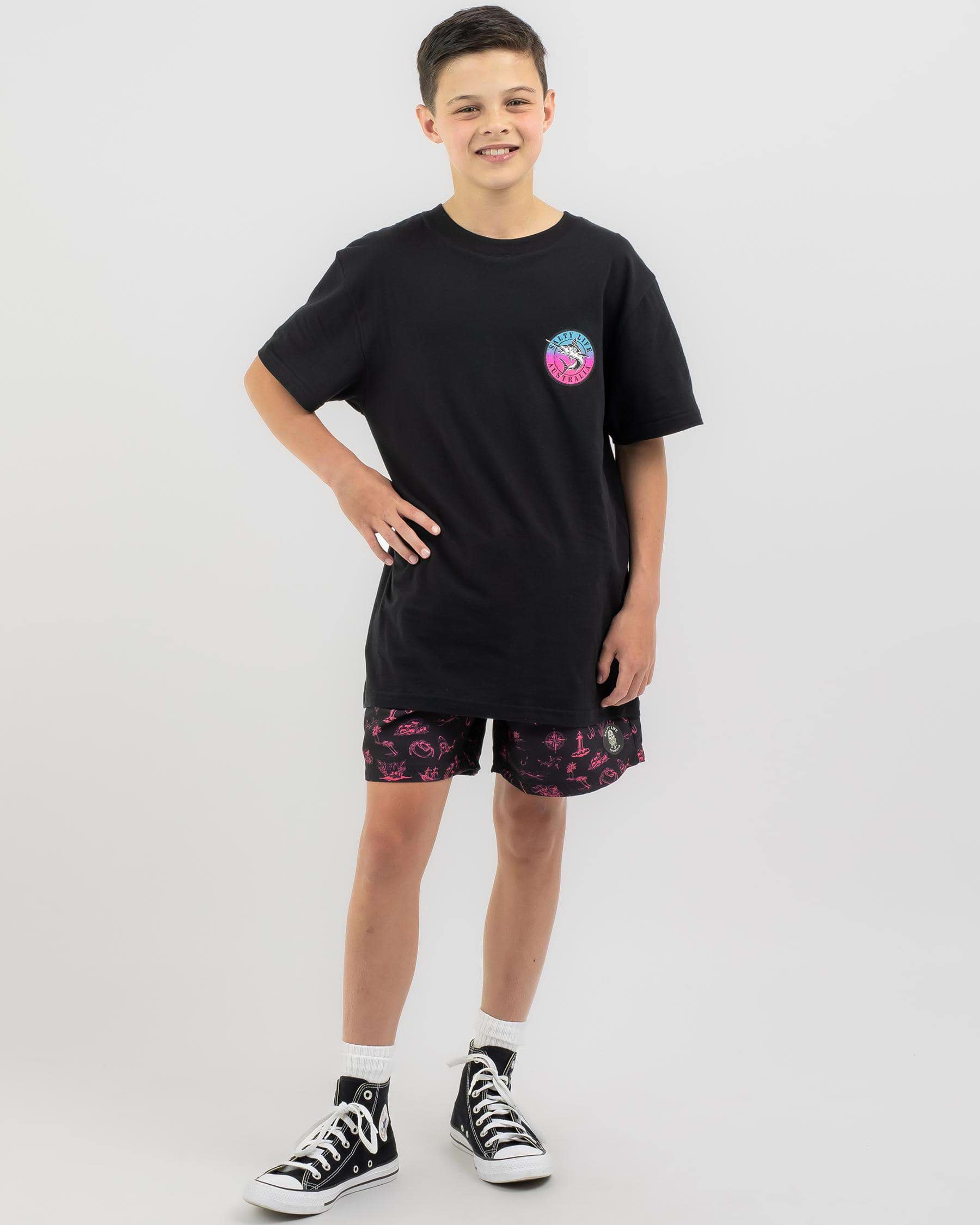 Shop Salty Life Boys' Elude T-Shirt In Black - Fast Shipping & Easy ...