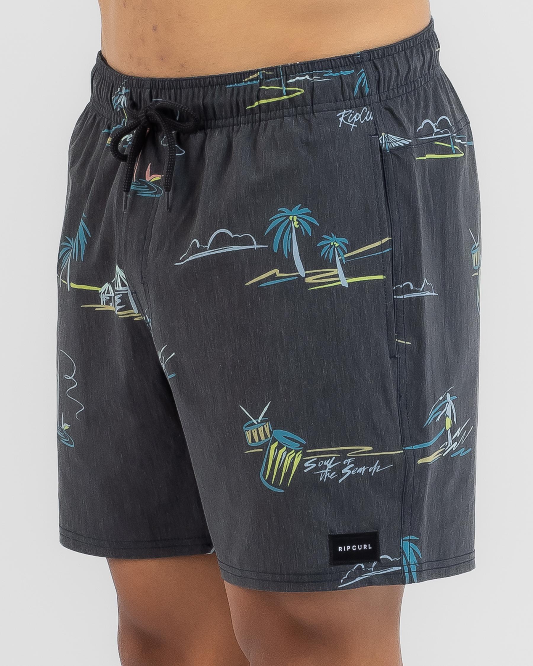 Shop Rip Curl Party Pack Volley Elastic Waist Board Shorts In Dark Navy