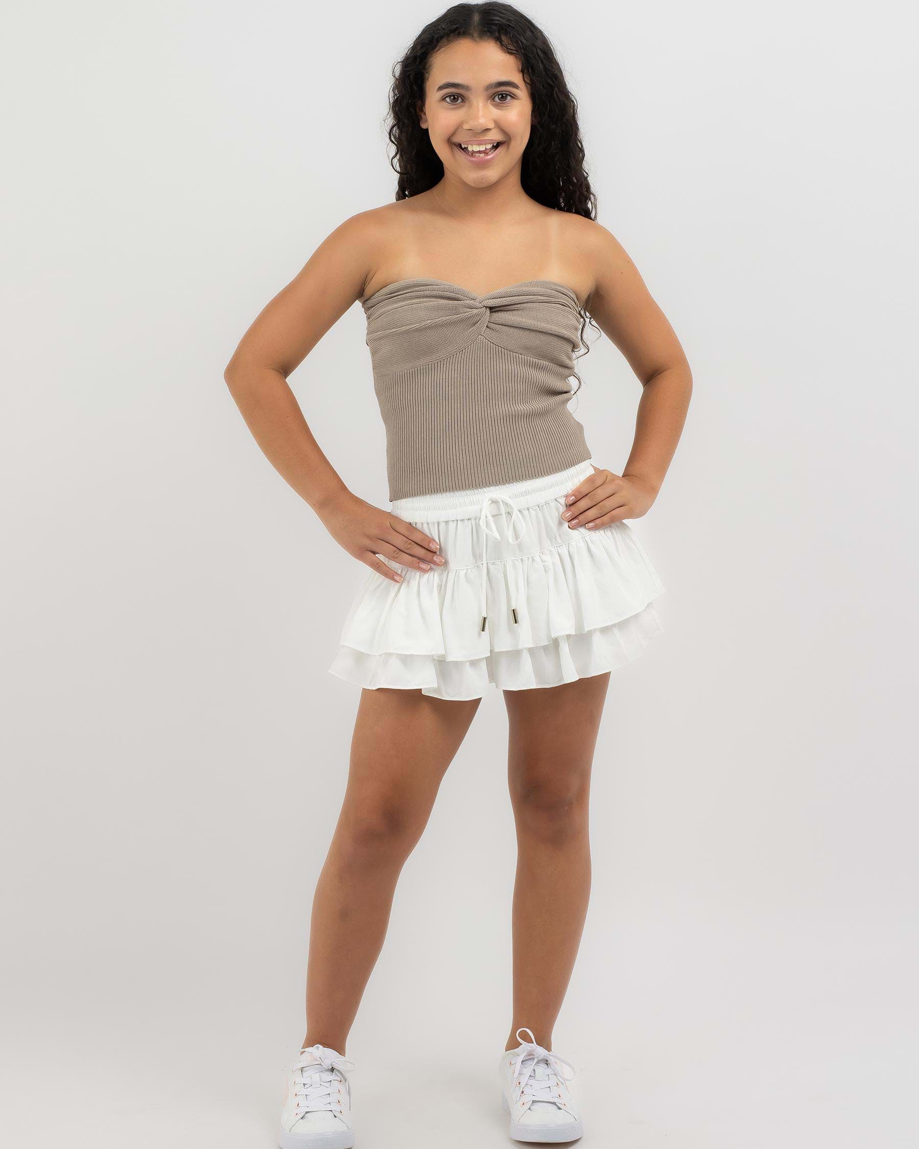 Mooloola Girls' Bianca Knit Tube Top In Taupe - Fast Shipping & Easy ...