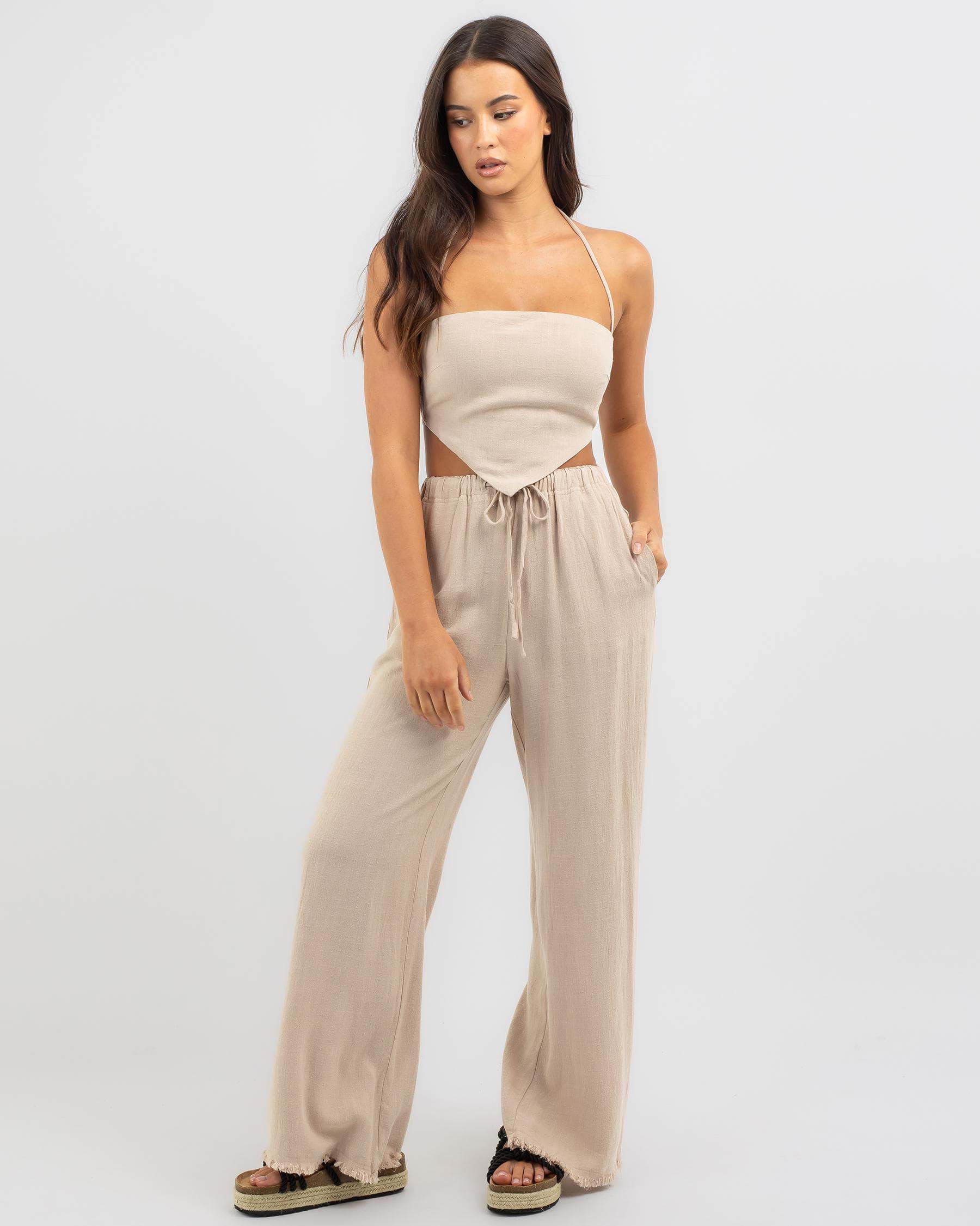 Mooloola Tate Dallis Halter Top In Taupe - Fast Shipping & Easy Returns ...