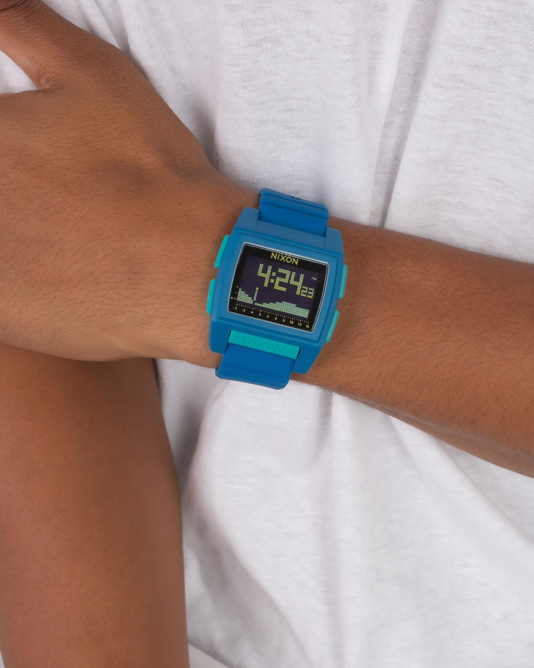 Shop Nixon Base Tide Pro Watch In Sapphire Fast Shipping & Easy