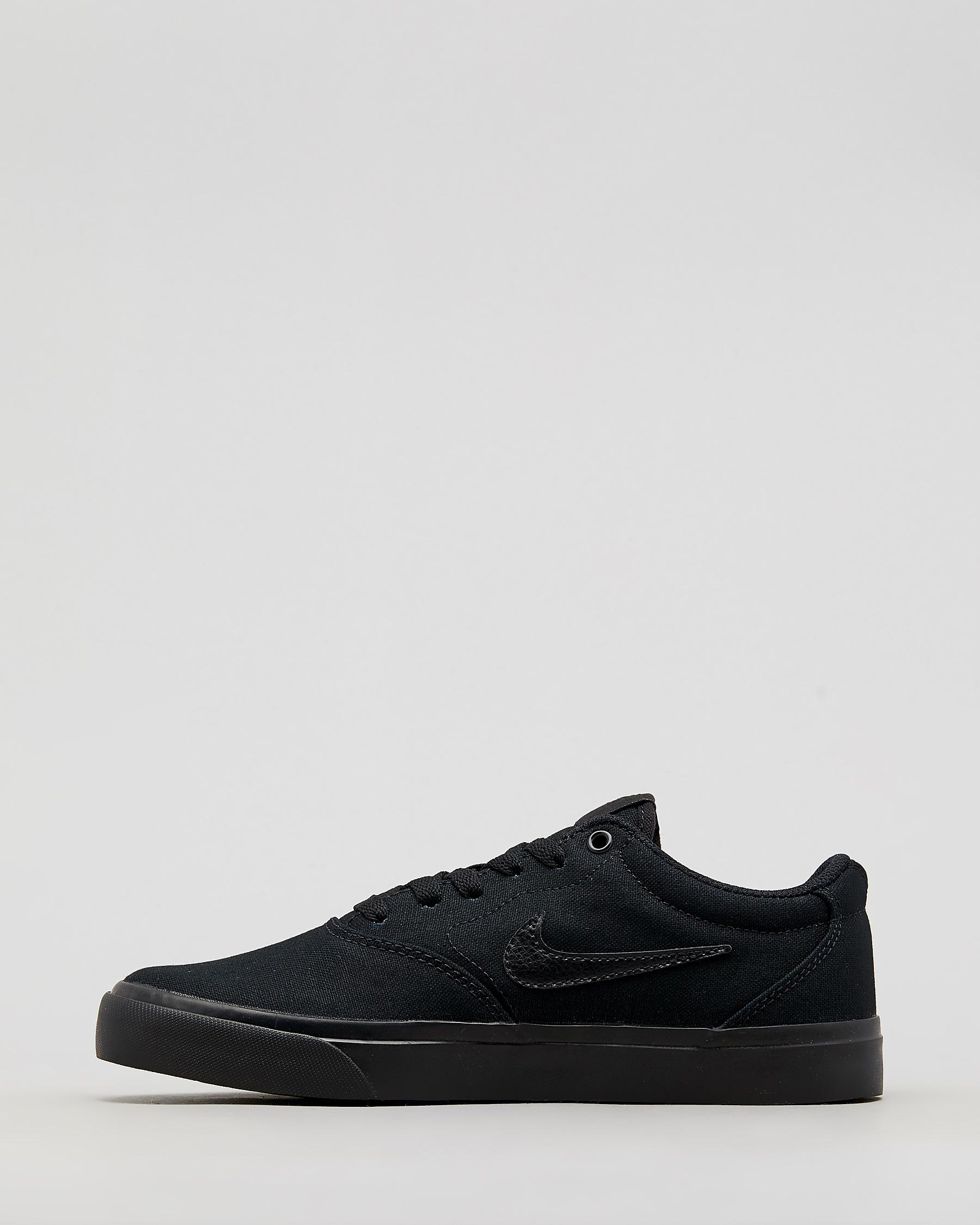 Shop Nike Womens SB Charge Canvas Shoes In Black/black - Fast Shipping ...