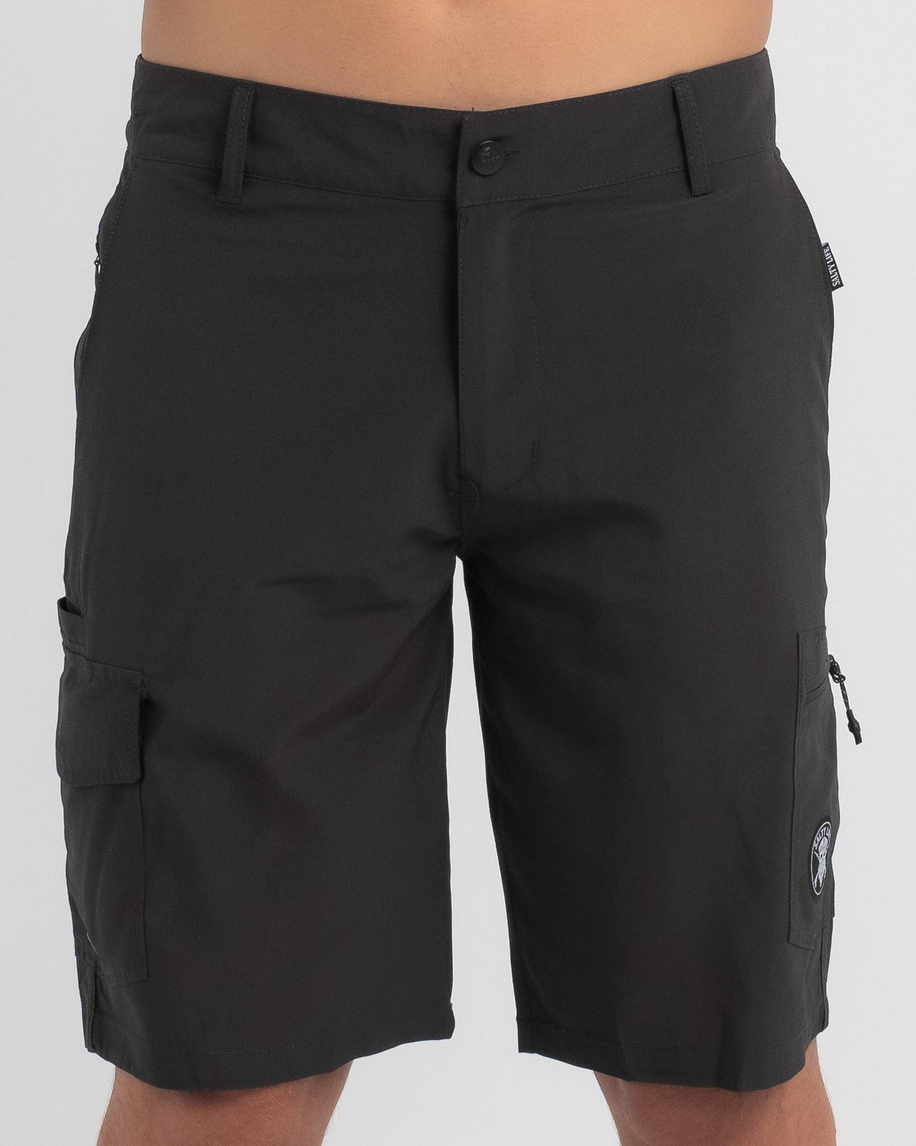 Salty Life Boost Walk Shorts In Black - Fast Shipping & Easy Returns ...