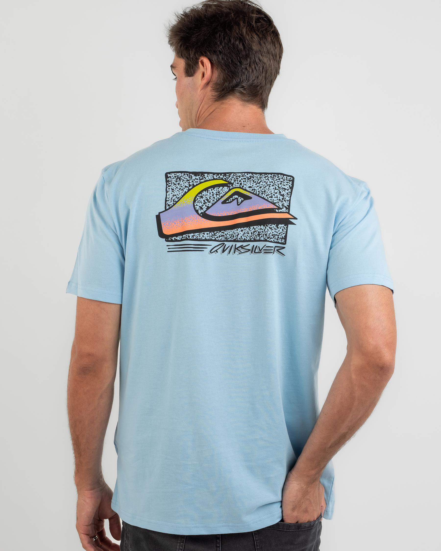 Quiksilver Retro Fade T-Shirt In Sky Blue - Fast Shipping & Easy ...