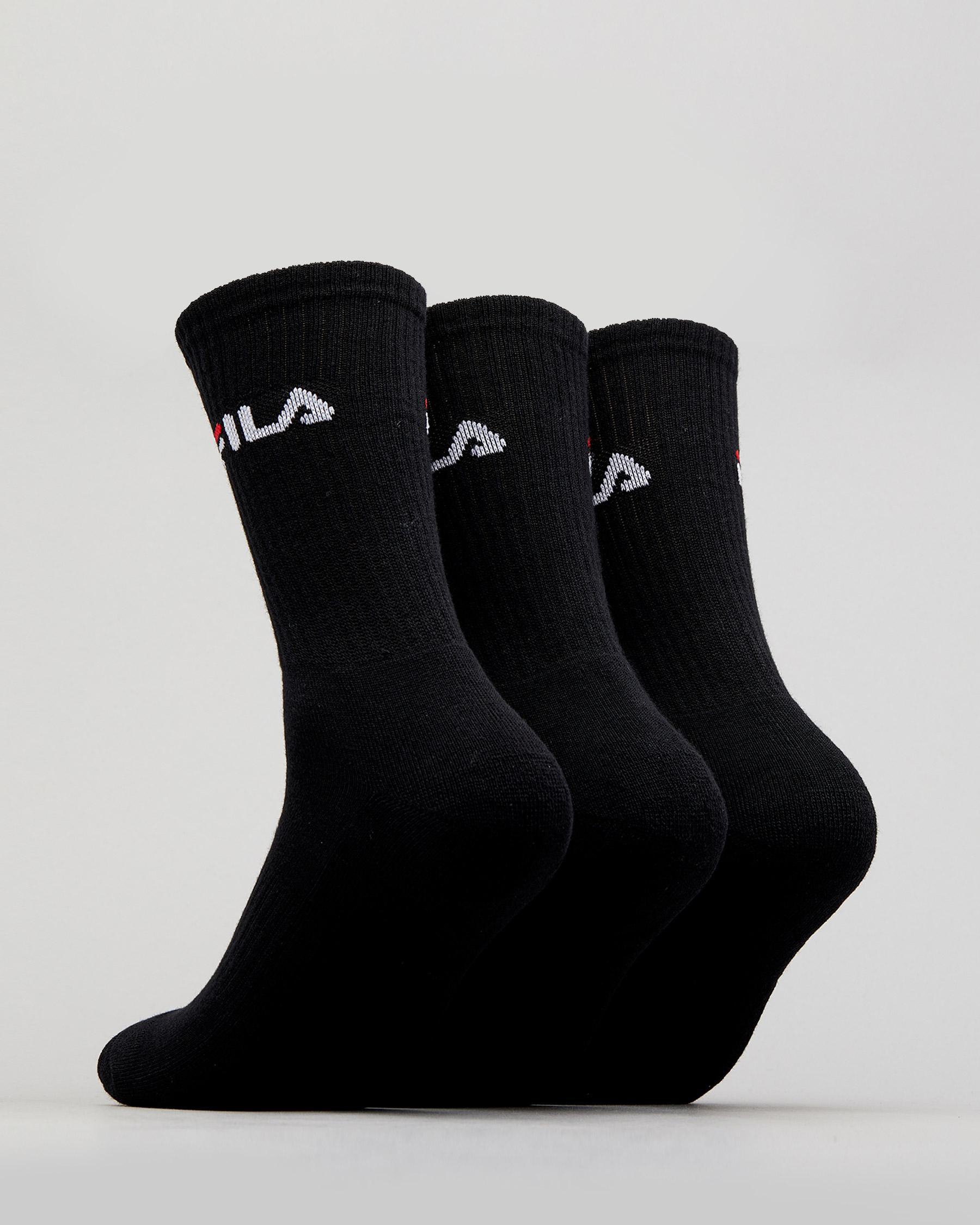 Shop Fila Womens Crew Sock Pack In Black Fast Shipping & Easy Returns City Beach Australia