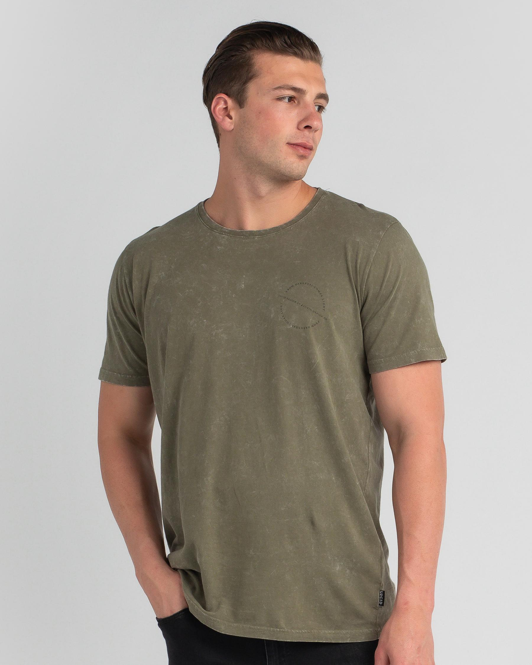 Shop Lucid Vexed T-Shirt In Olive Acid - Fast Shipping & Easy Returns ...