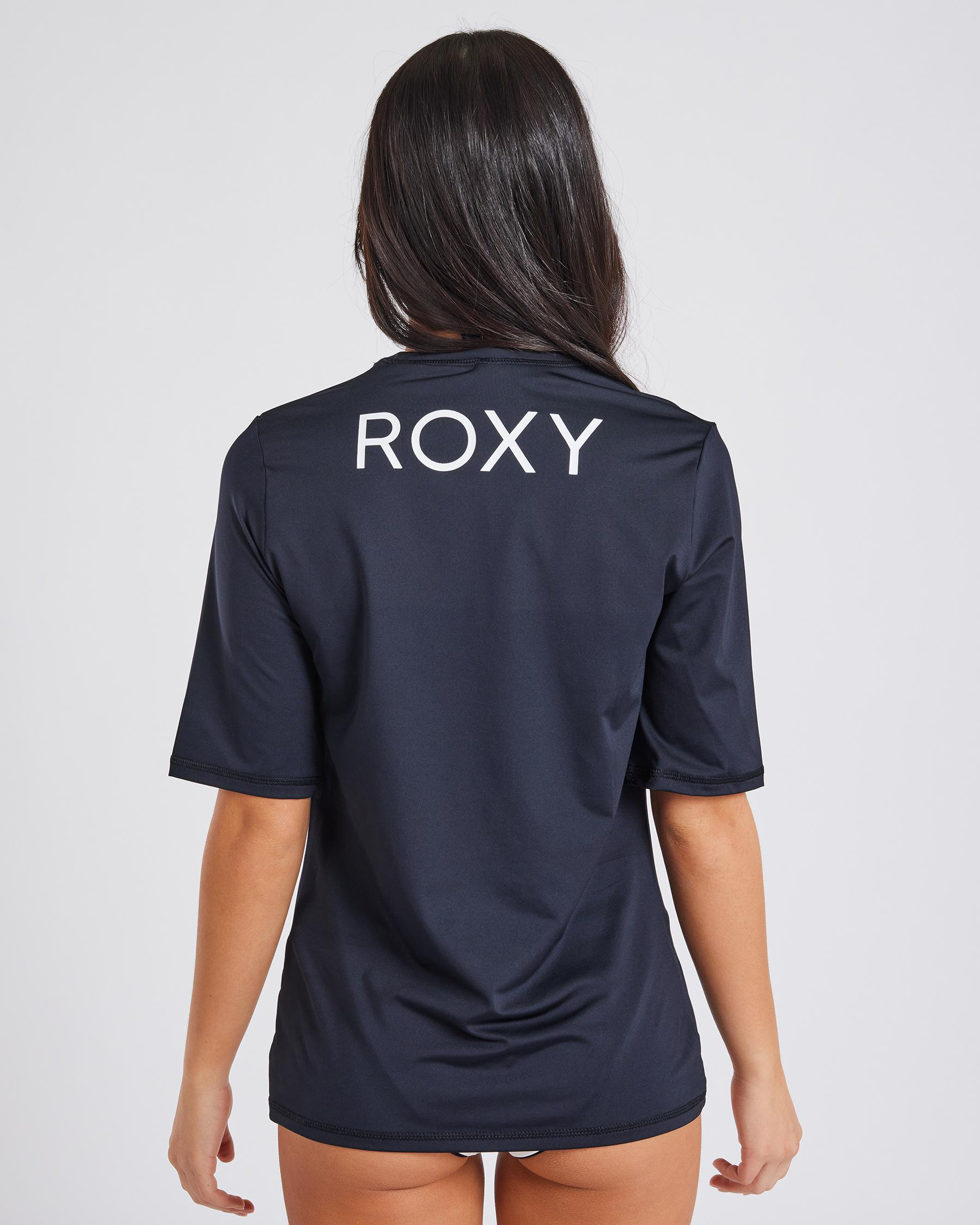 Shop Roxy New Enjoy Waves Short Sleeve Rash Vest In Anthracite - Fast ...