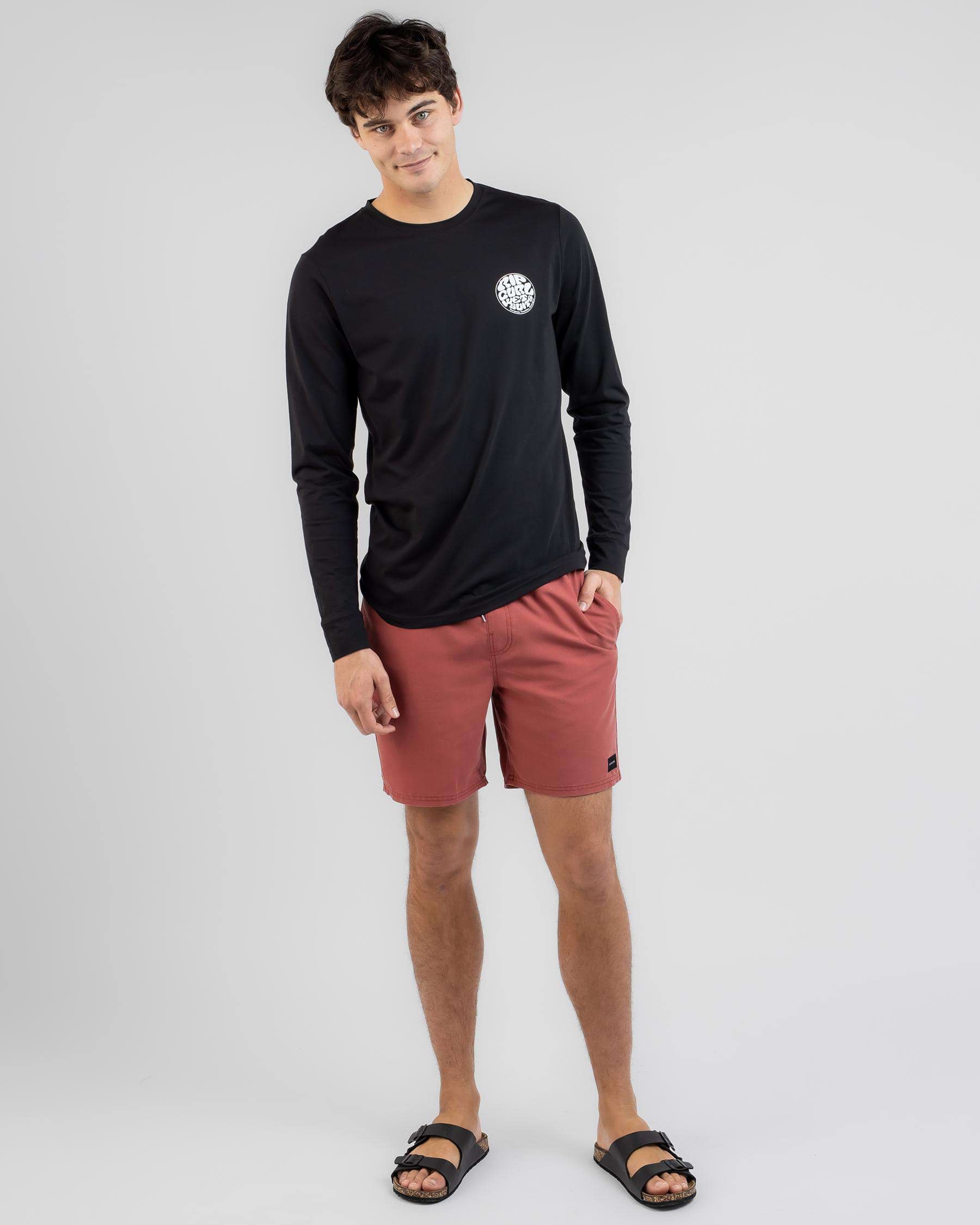 Rip Curl Icons Of Surf Long Sleeve Rash Vest In Black - Fast Shipping ...