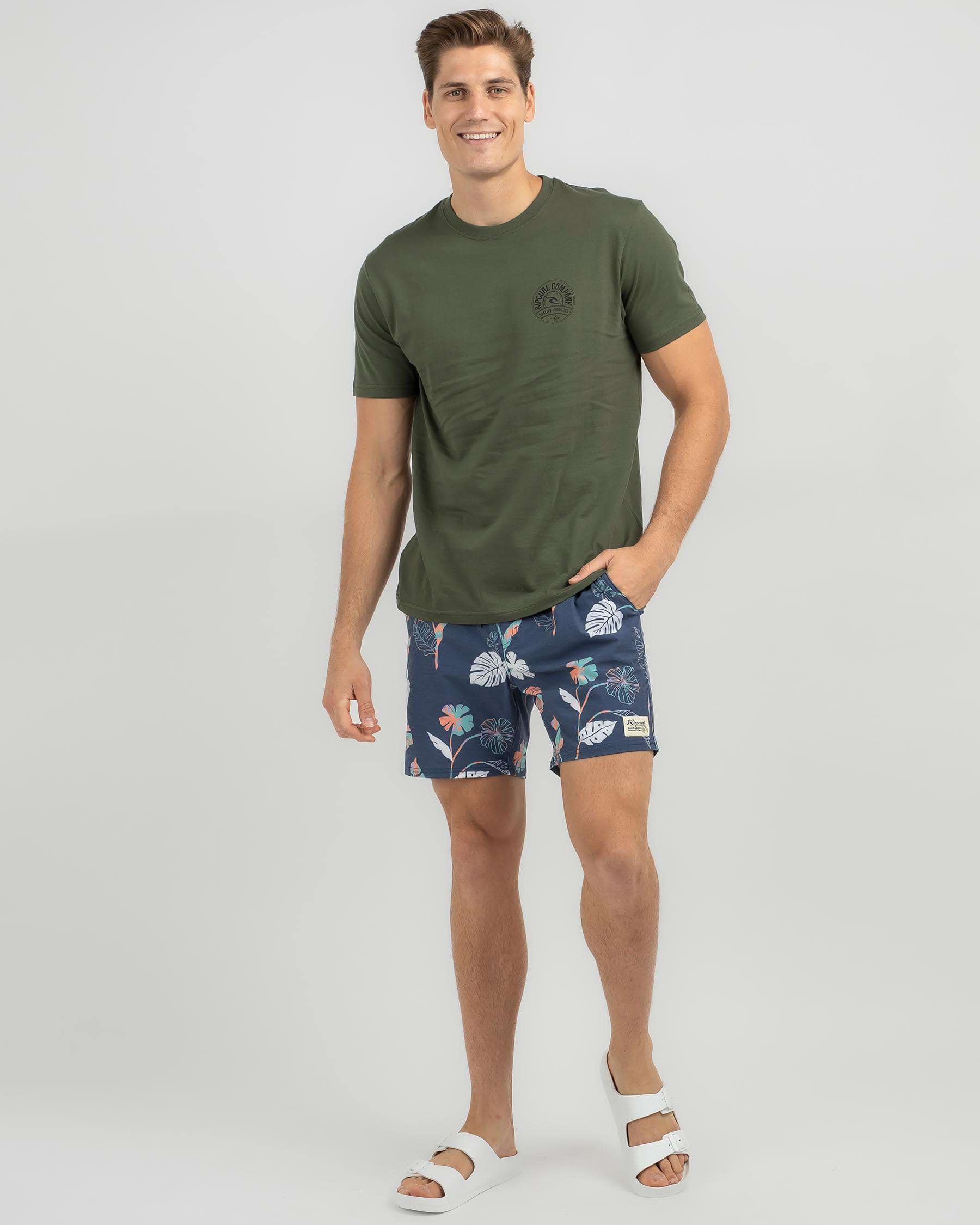 Rip Curl Mod Tropics Board Shorts In Washed Navy - Fast Shipping & Easy ...