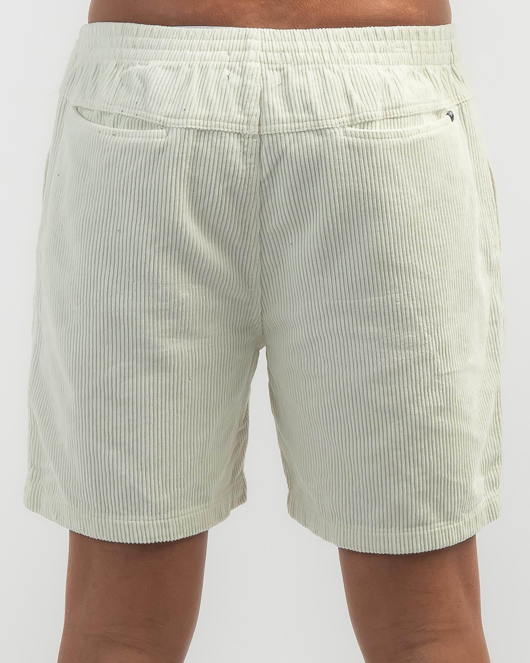 Stussy Wide Wale Cord Beach Shorts In Pigment Washed White - Fast ...