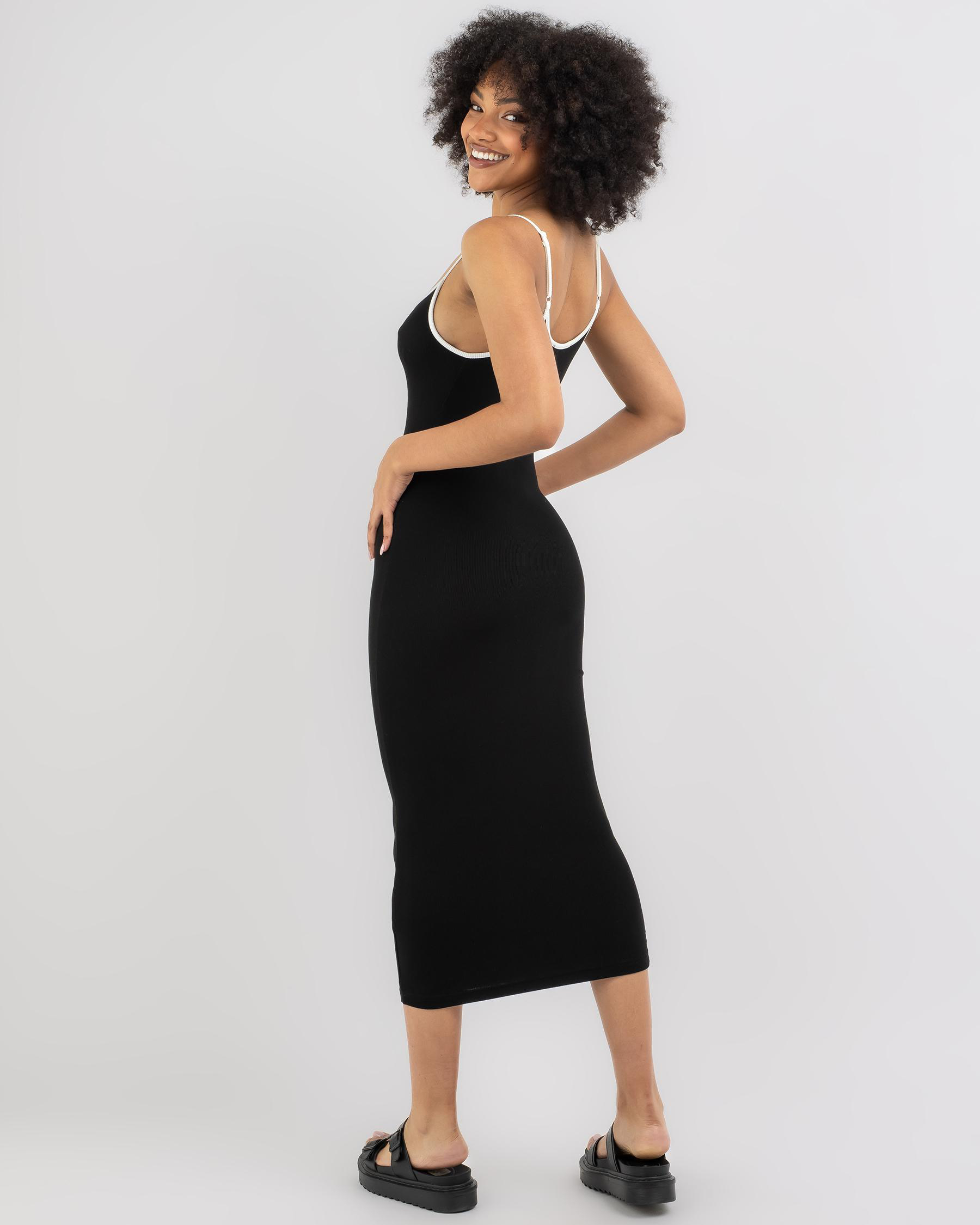 Ava And Ever All That Midi Dress In Black/white - Fast Shipping & Easy ...