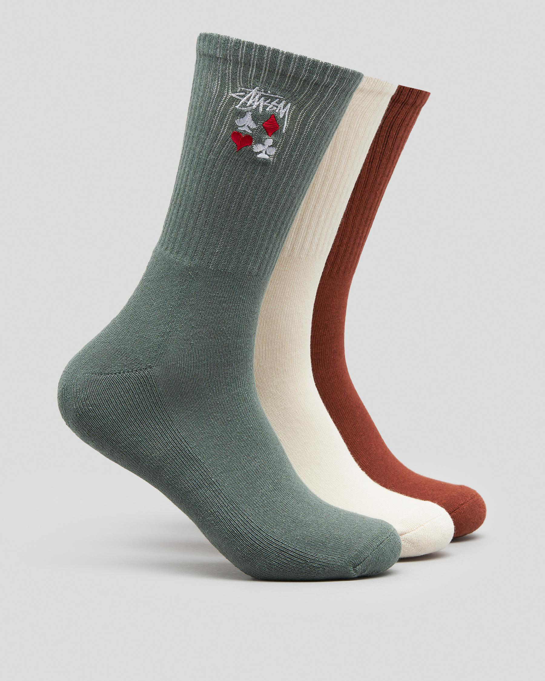 Shop Stussy Full Deck Socks 3 Pack In Multi Fast Shipping & Easy