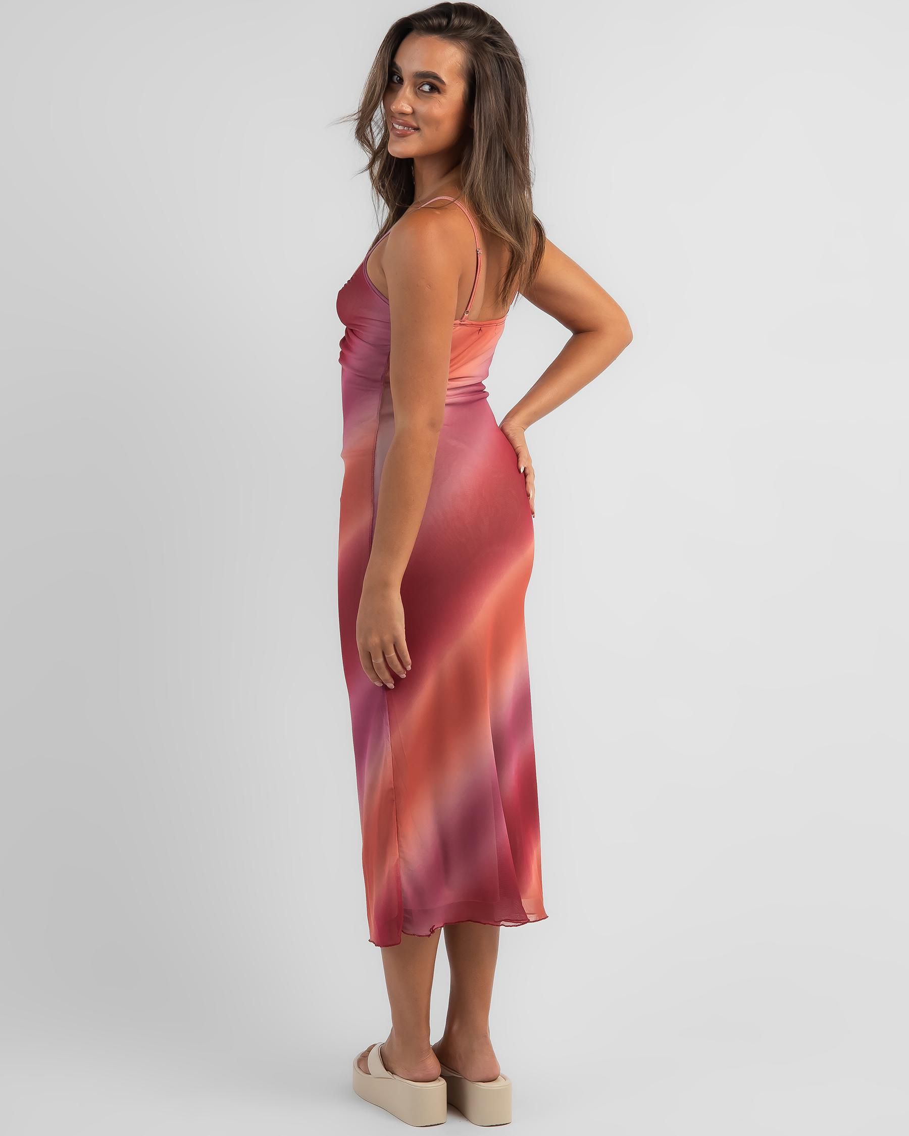 Shop Into Fashions Shadow Maxi Dress In Pink - Fast Shipping & Easy ...