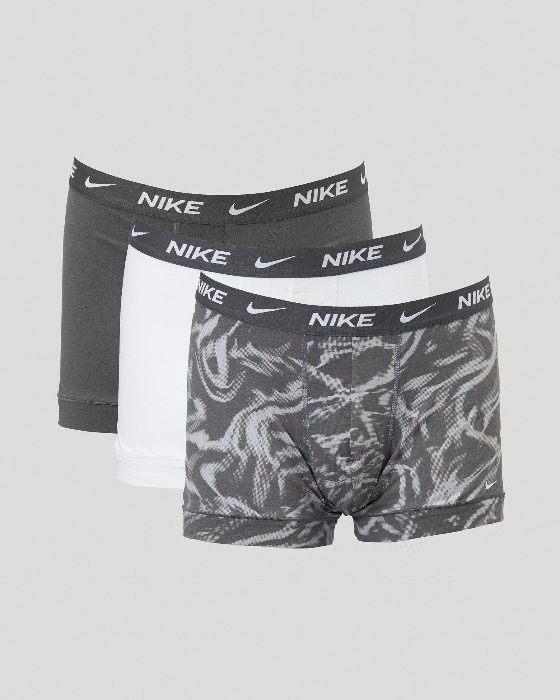 Nike Everyday Cotton Stretch Trunk 3 Pack In Digital Smoke Print/ Wolf  Grey/ Dark Grey - Fast Shipping & Easy Returns - City Beach Australia