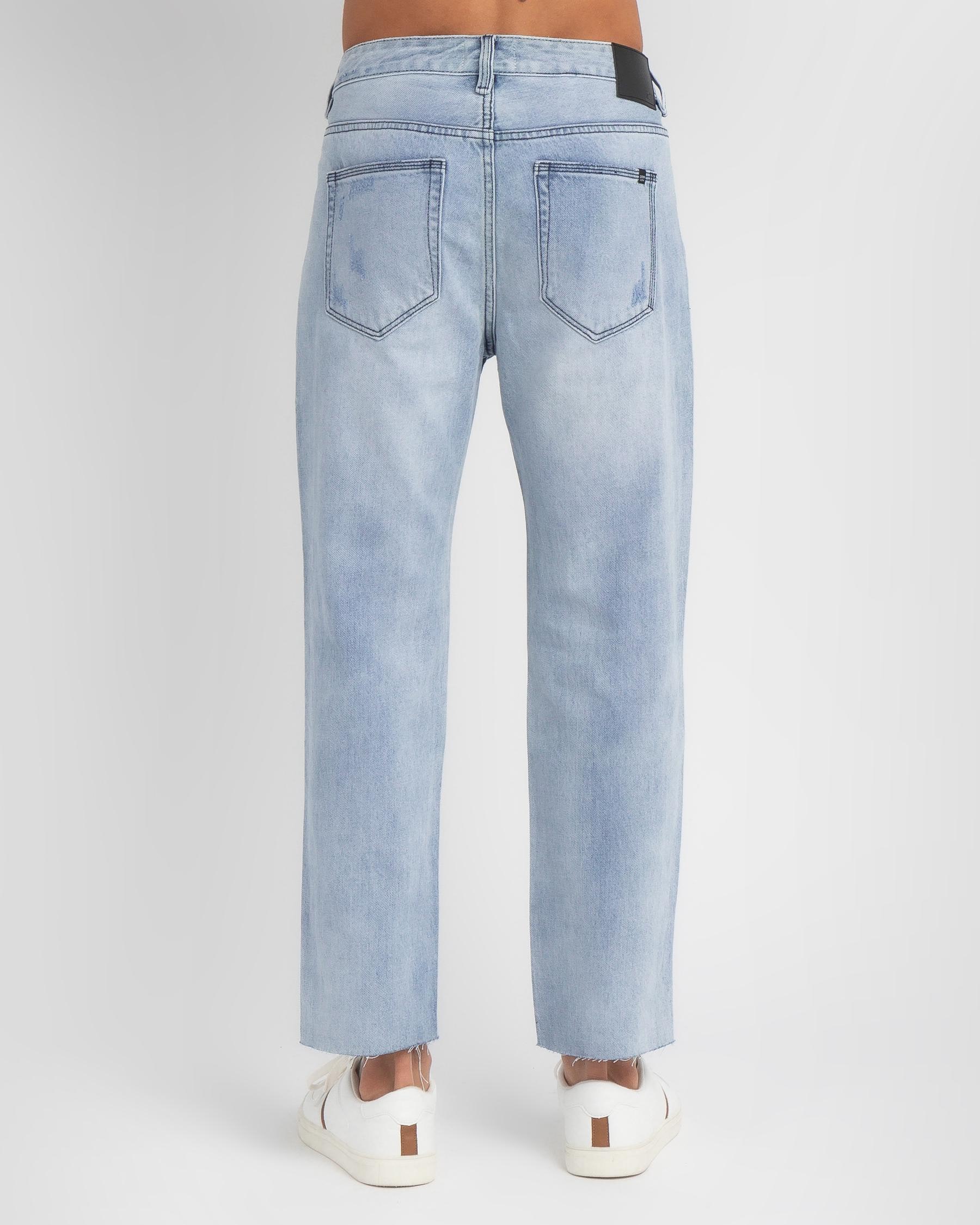Shop Ziggy Denim Straight Crop Jeans In All Out Blues Trash - Fast ...