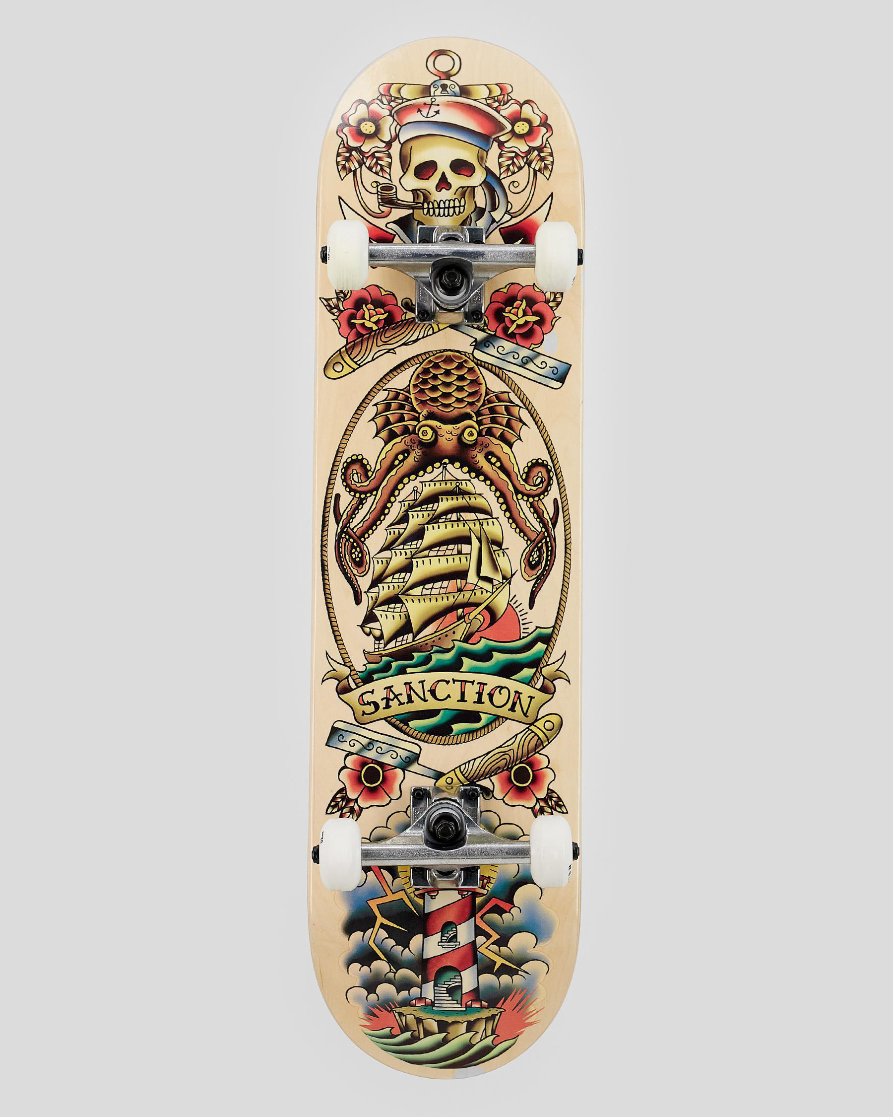 Shop Sanction Seafarer 8.0" Complete Skateboard In Multi Fast