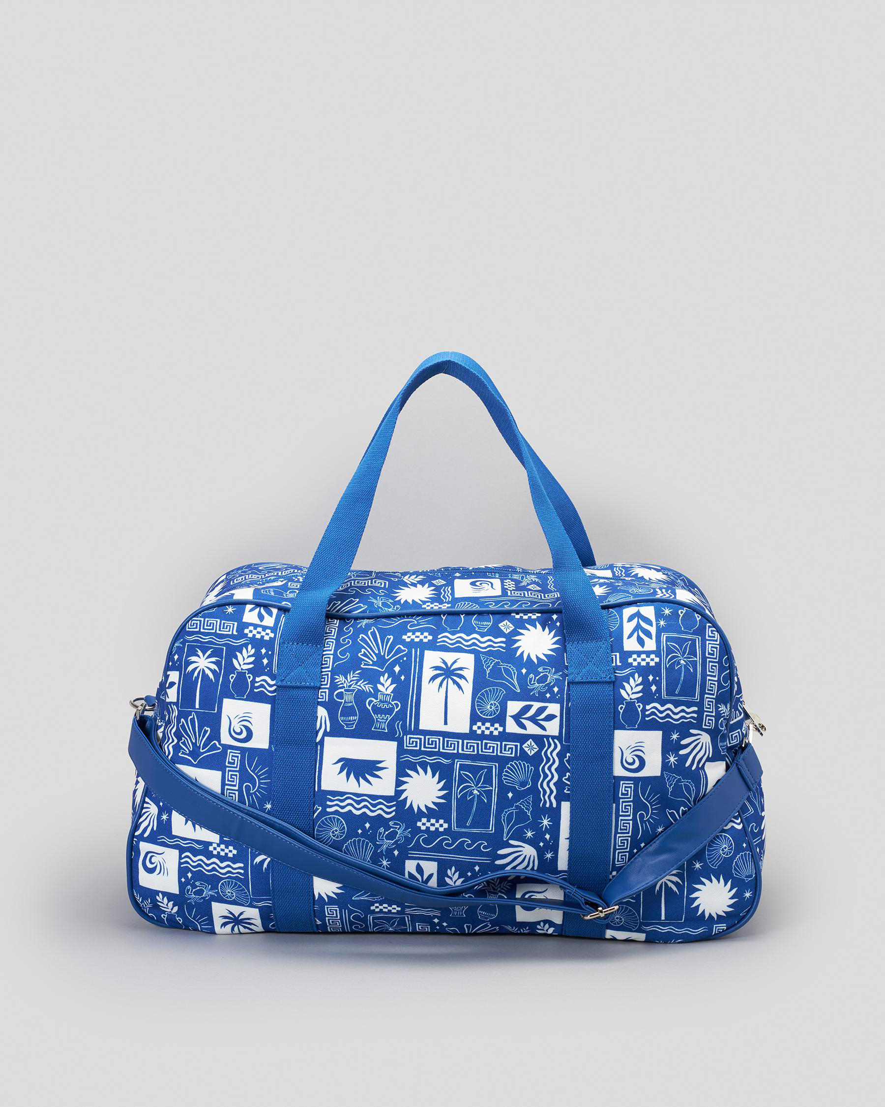 Shop Mooloola Euro Summer Travel Bag In Blue white Fast Shipping shop-mooloola-euro-summer-travel-bag-in-blue-white-fast-shipping